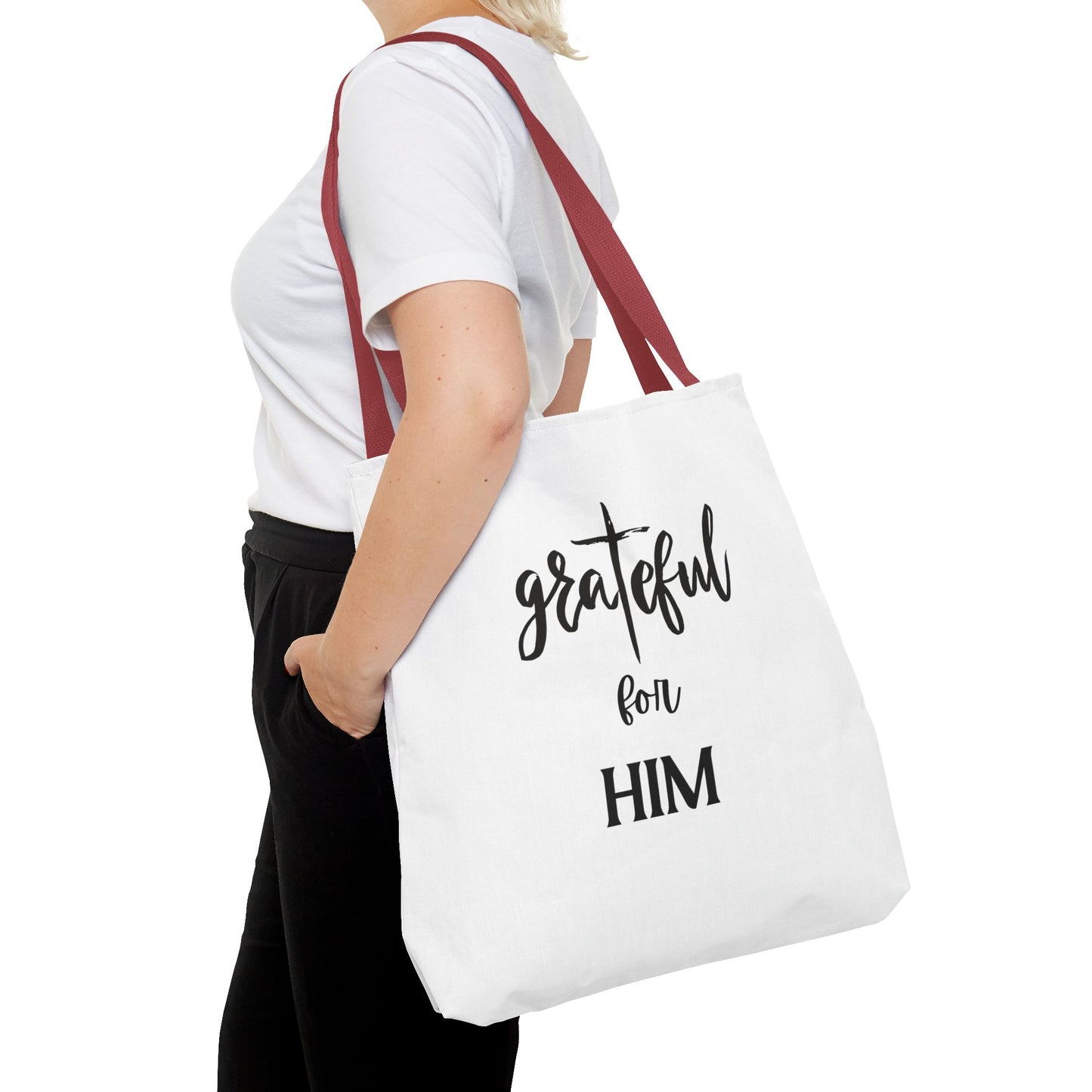 Unisex GraTeful For Him Faith Bible Study Reusable Lunch Bag Everyday Carry Tote Bag