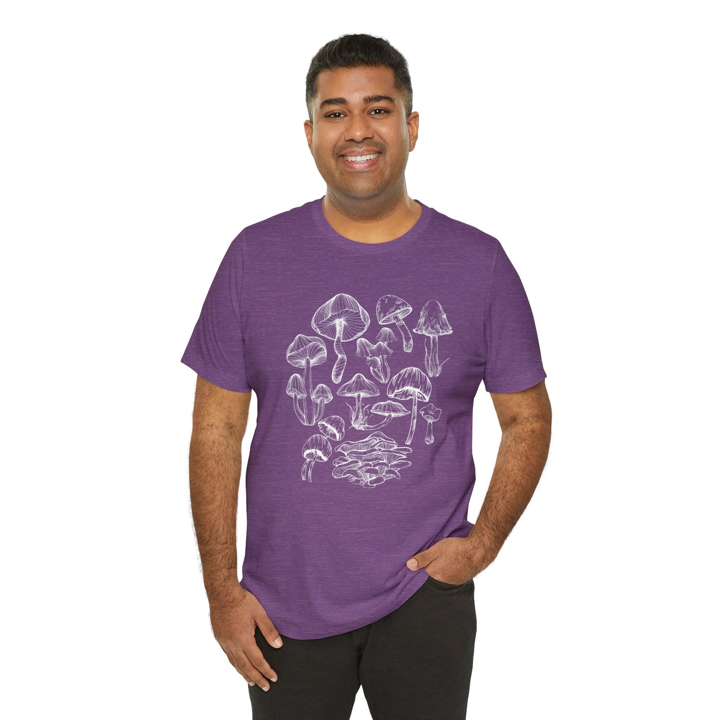 Unisex Mushroom Lover Fungi Print Toadstool T-Shirt