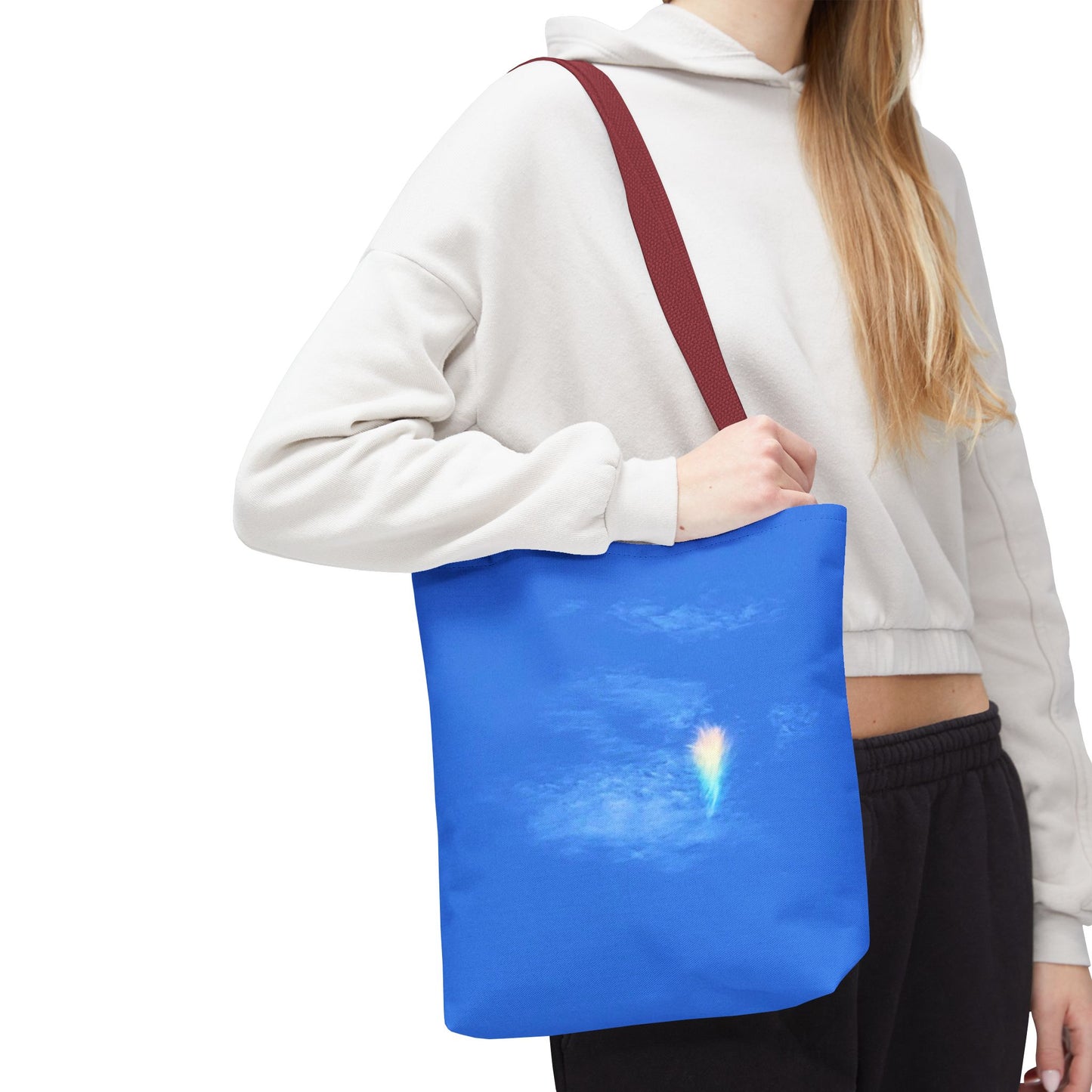 Unisex Fire Rainbow Sky Blue All Over Print Tote Bag