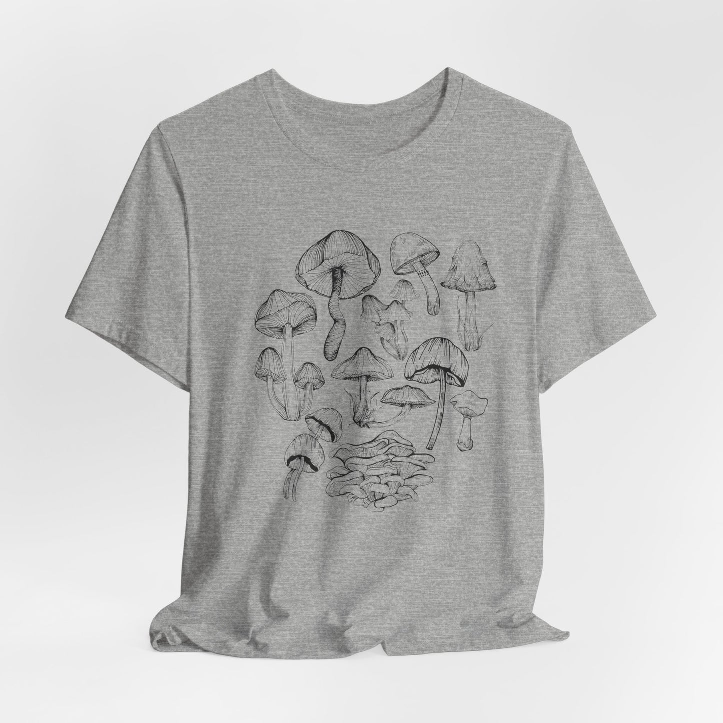 Unisex Mushroom Lover Fungi Print Toadstool T-Shirt