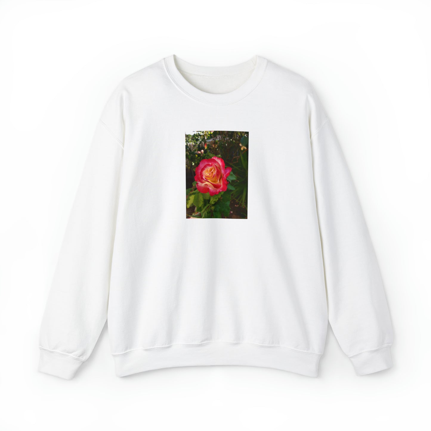 Unisex Gardening Sweatshirt Double Delight Rose Print