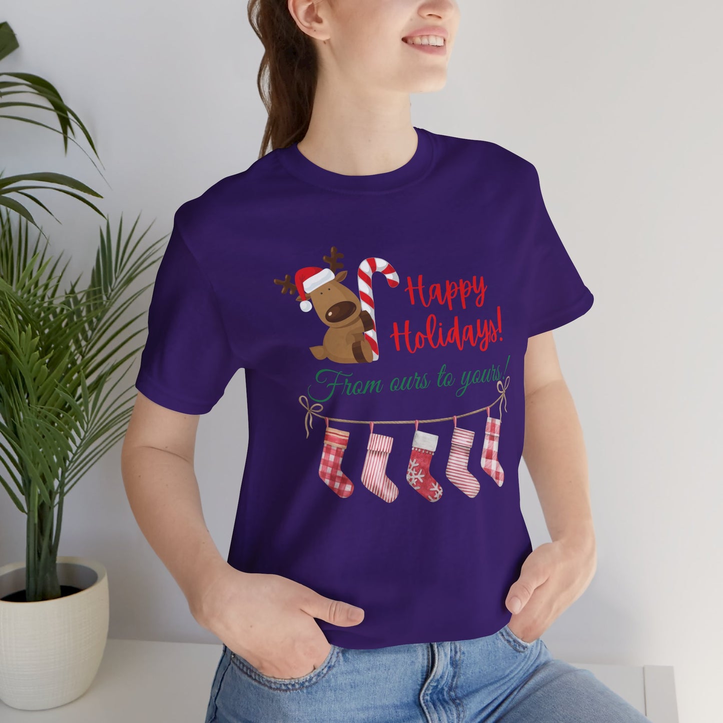Unisex Jersey Short Sleeve Happy Holidays From Ours To Yours T-Shirt