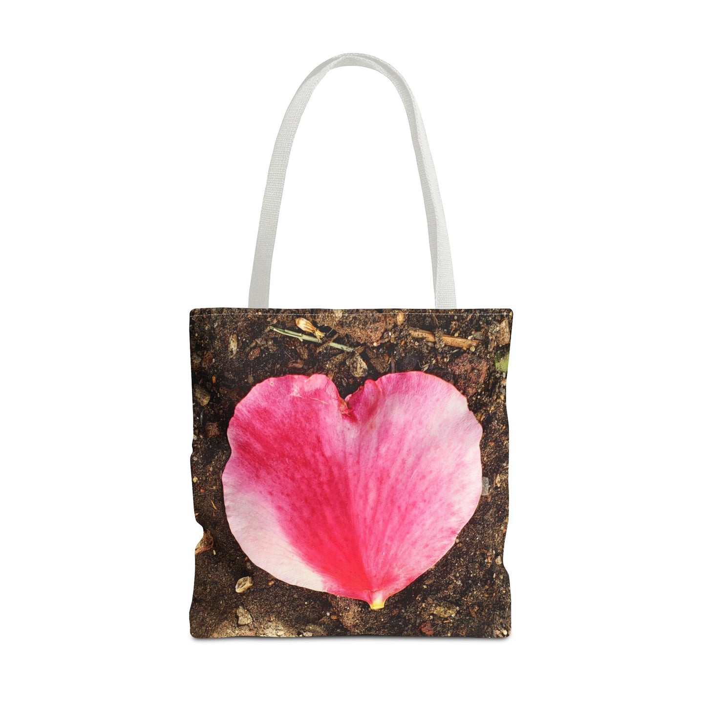 Unisex Garden Themed Double Delight Heart Shaped Rose Petal Tote Bag