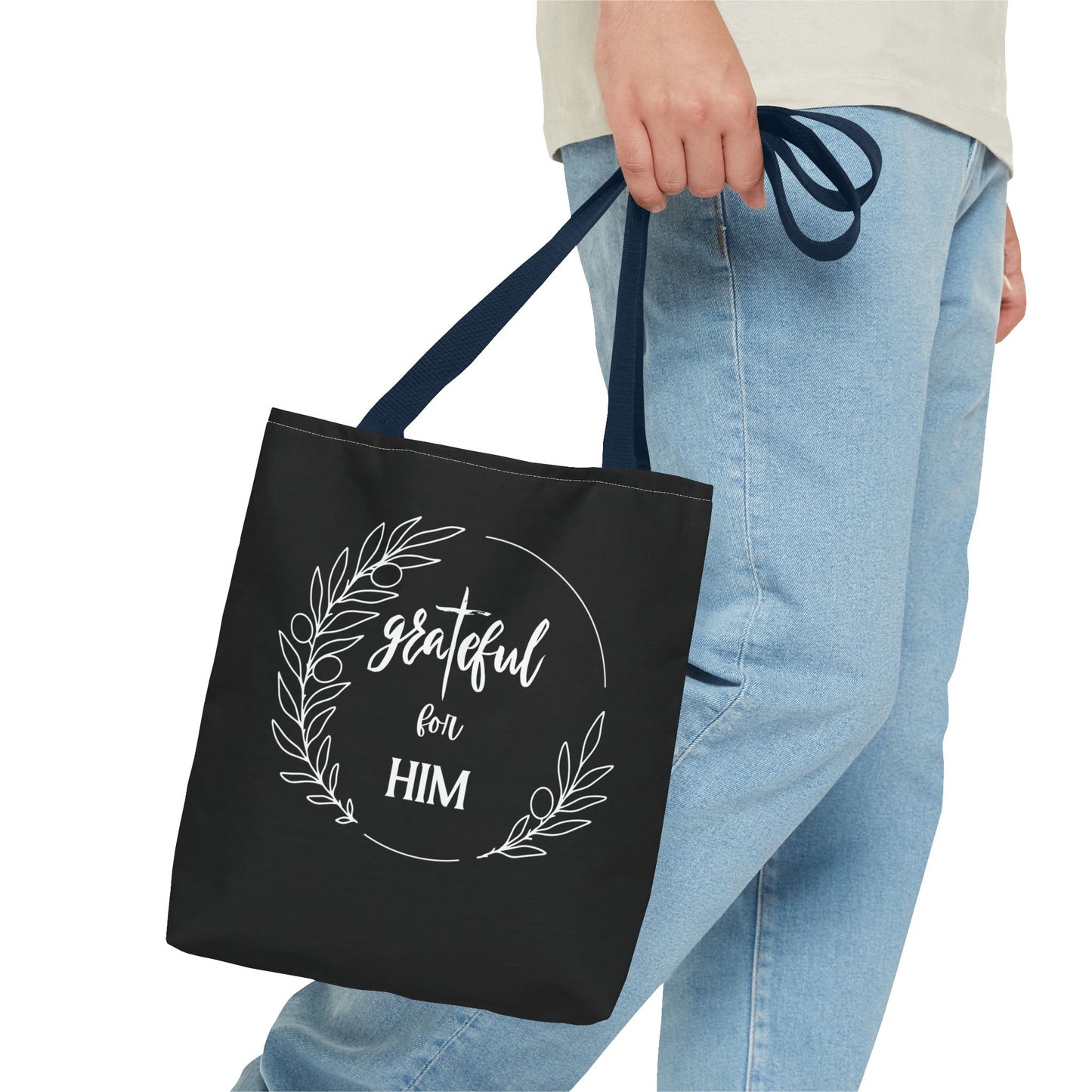 Unisex graTeful For Him Round Motif Tote Bag