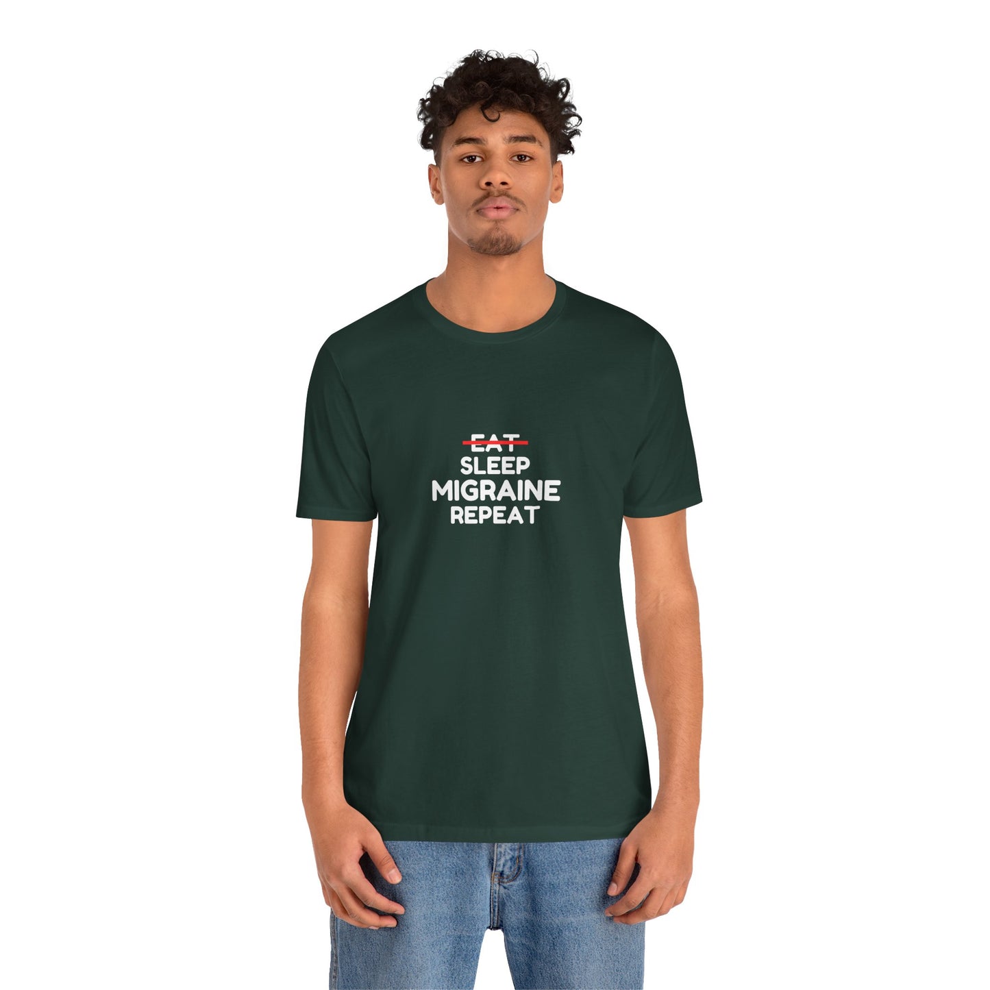 Unisex Migraine Day Invisible Illness Warrior Eat Sleep Migraine Repeat Tshirt