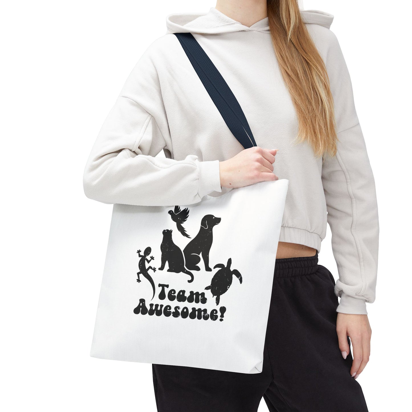 Unisex Animal Lover Lizard Cat Bird Dog Turtle Team Awesome Tote Bag