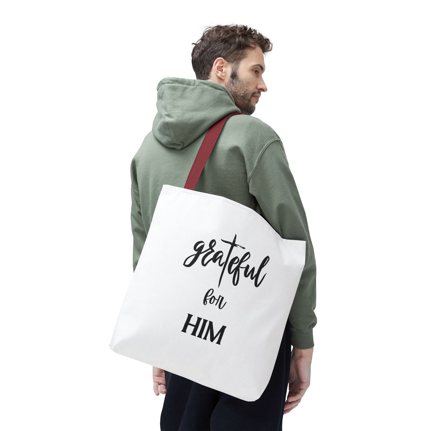 Unisex GraTeful For Him Faith Bible Study Reusable Lunch Bag Everyday Carry Tote Bag