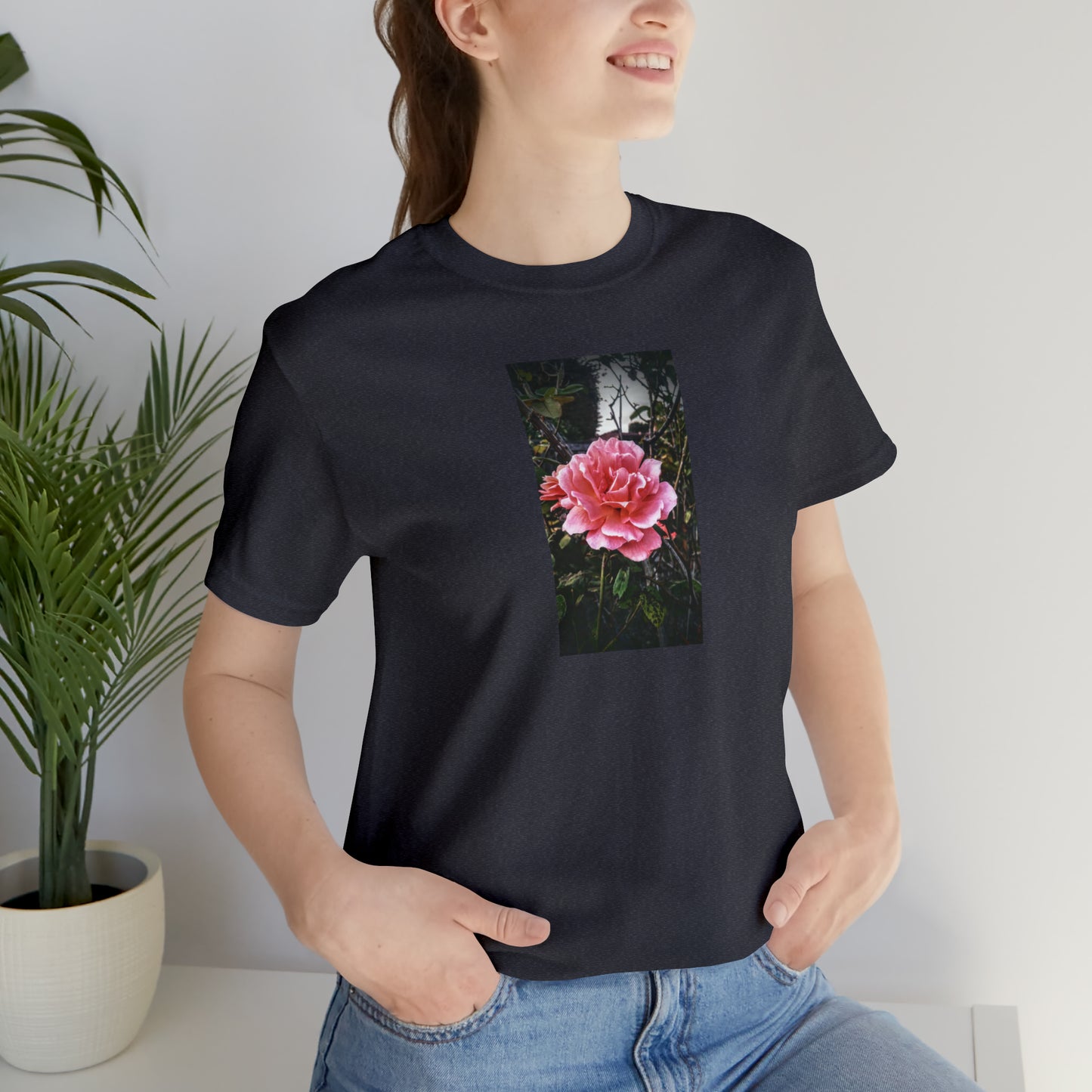 Unisex Gardening Shirt Double Delight Rose Print