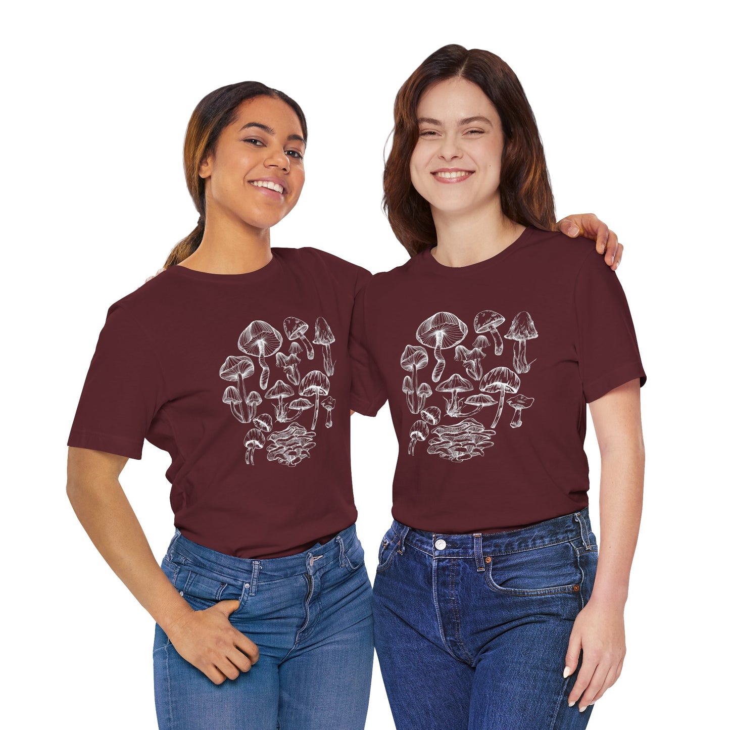 Unisex Mushroom Lover Fungi Print Toadstool T-Shirt