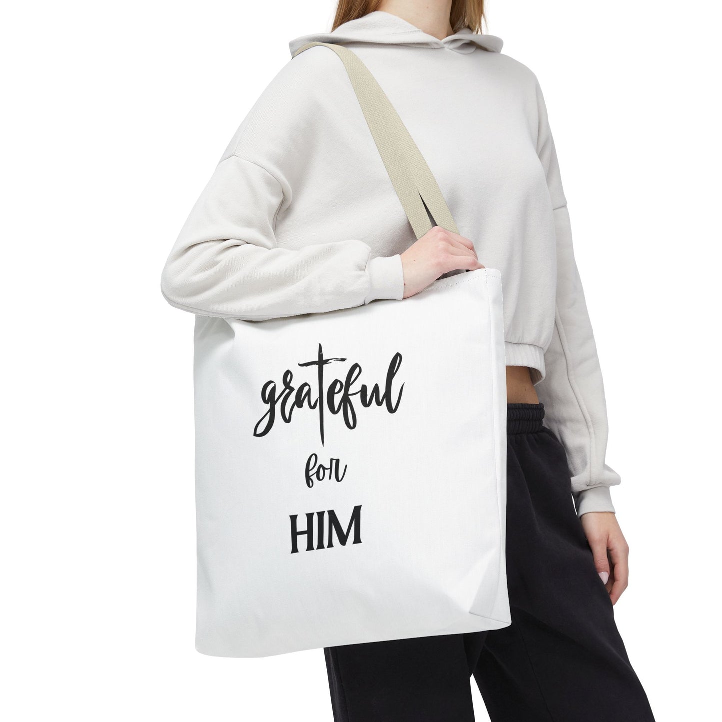 Unisex GraTeful For Him Faith Bible Study Reusable Lunch Bag Everyday Carry Tote Bag