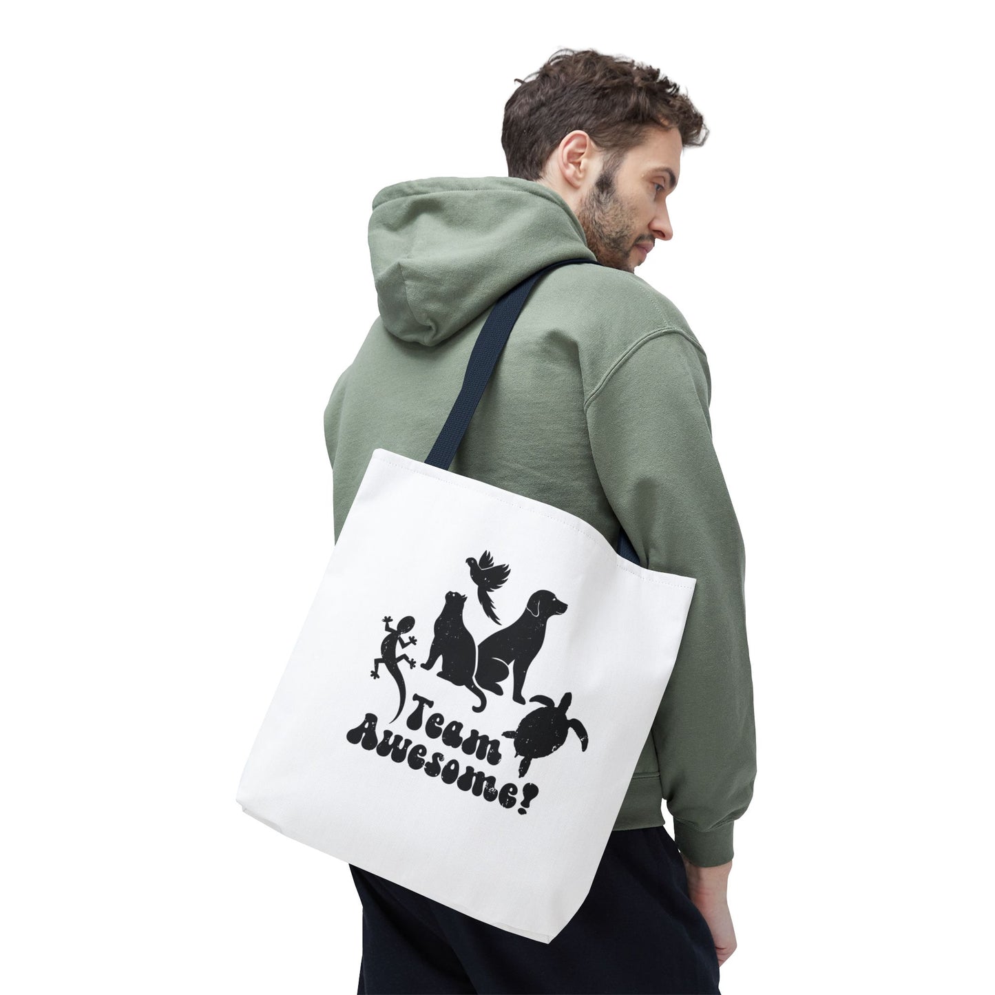 Unisex Animal Lover Lizard Cat Bird Dog Turtle Team Awesome Tote Bag