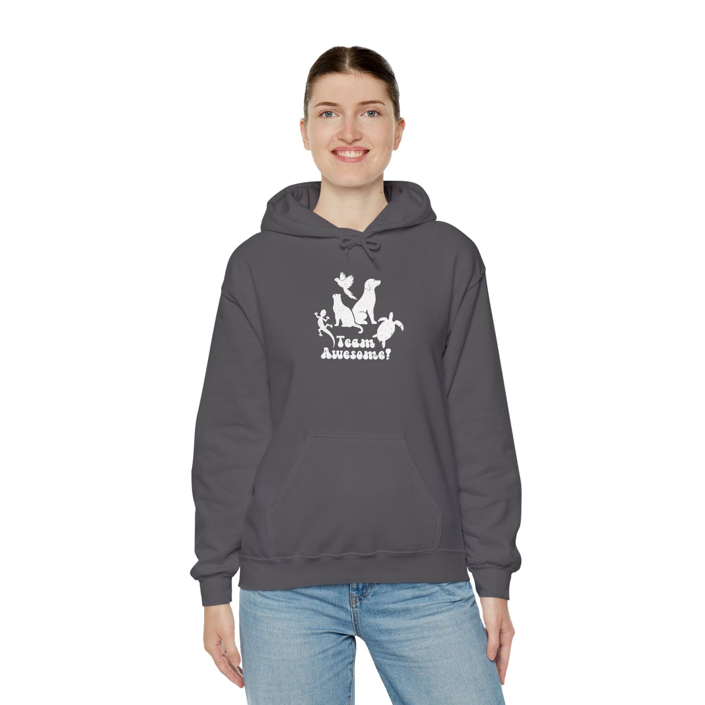 Unisex Animal Lover Lizard Cat Bird Dog Turtle Team Awesome Hooded Sweatshirt