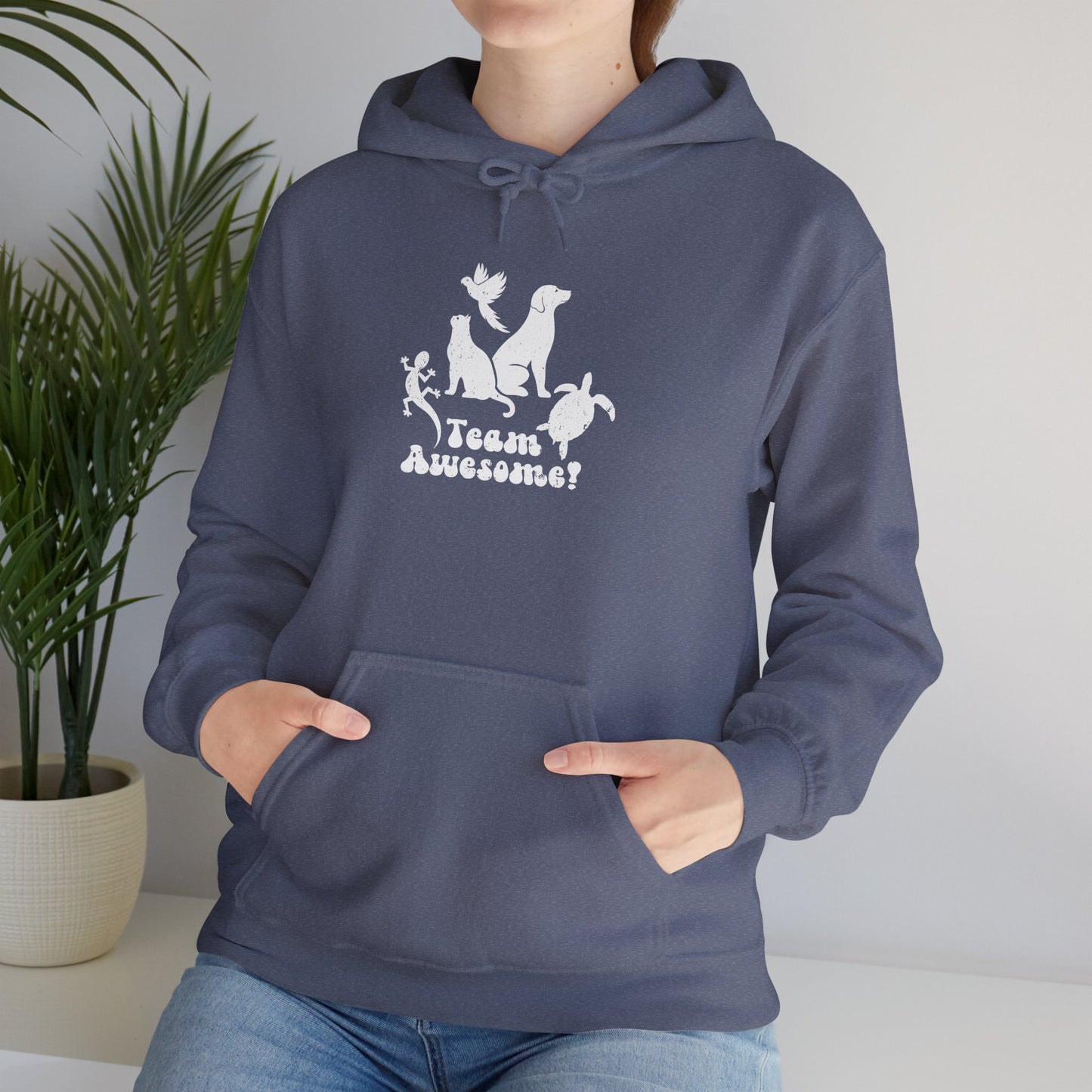 Unisex Animal Lover Lizard Cat Bird Dog Turtle Team Awesome Hooded Sweatshirt
