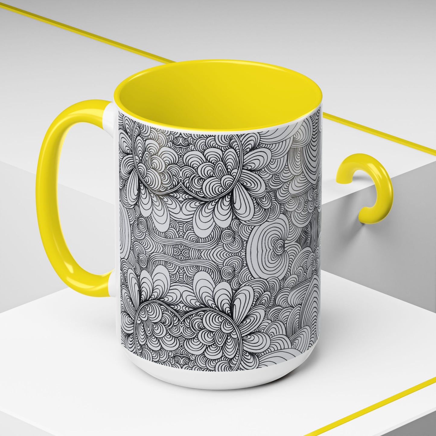 11oz/15oz Original Line Art Coffee Mug - Apricots Noir Mirage