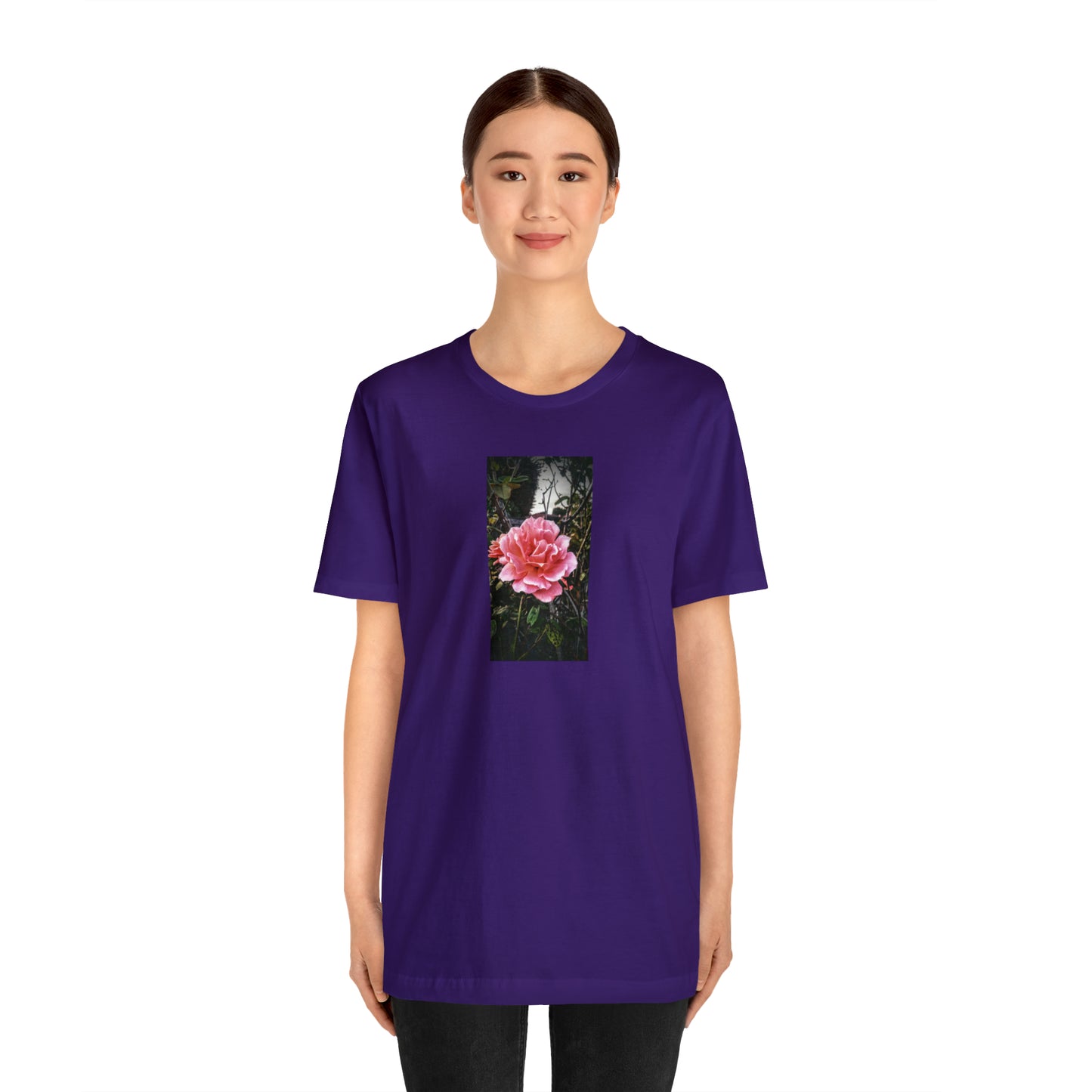 Unisex Gardening Shirt Double Delight Rose Print