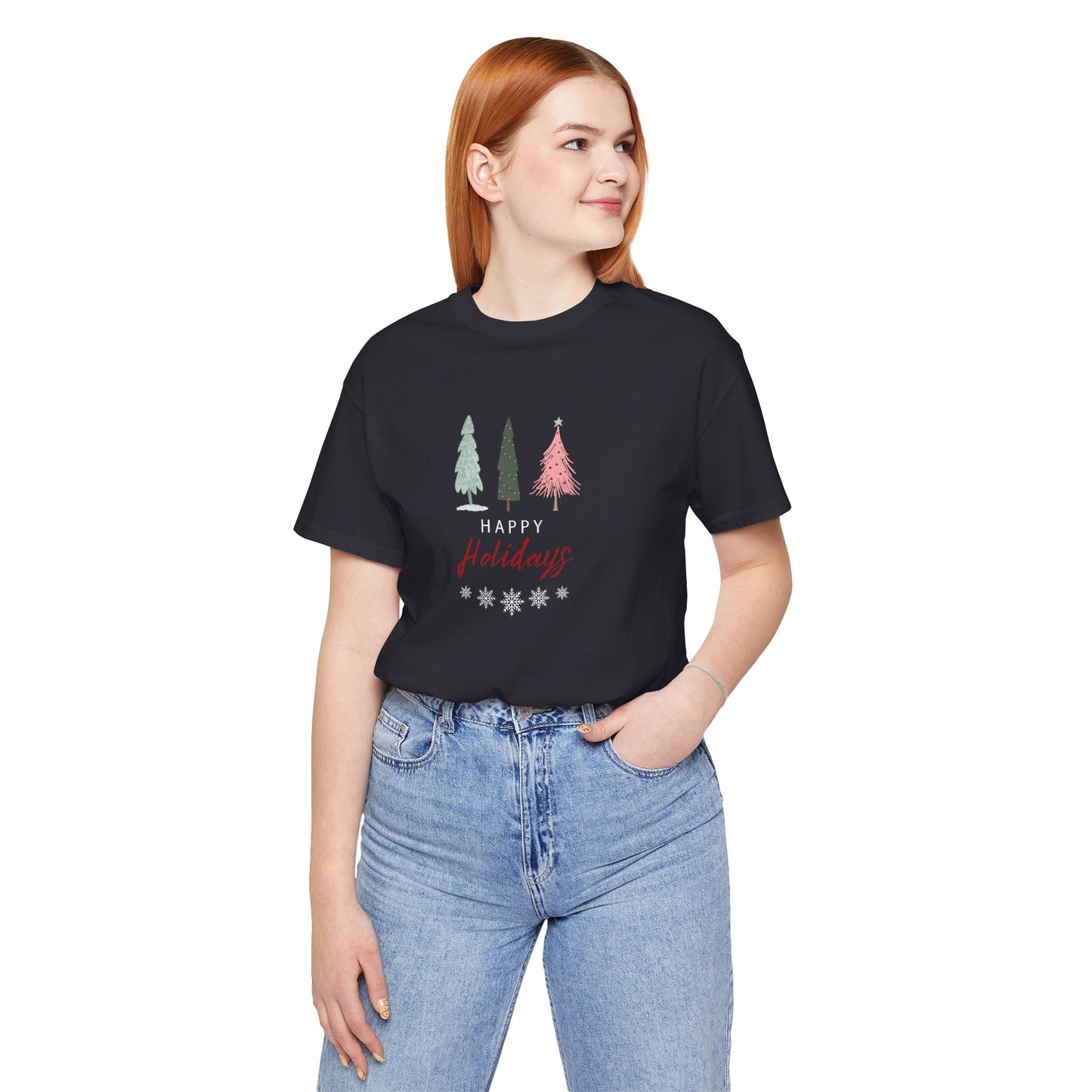 Unisex Jersey Short Sleeve Happy Holidays Seasons Greetings Fall T-Shirt
