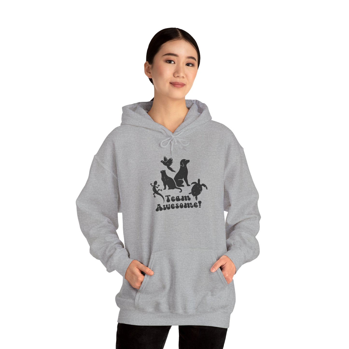 Unisex Animal Lover Lizard Cat Bird Dog Turtle Team Awesome Hooded Sweatshirt