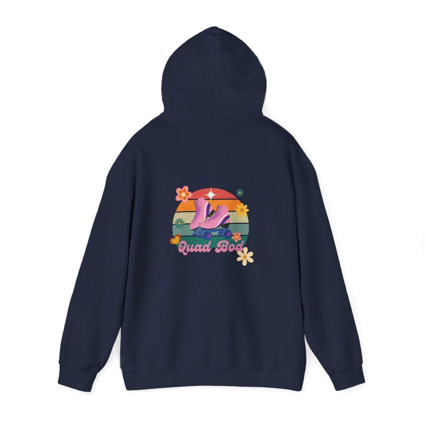 Unisex Heavy Blend™ Quad Bod Retro Vibes Rollerskater Hooded Sweatshirt
