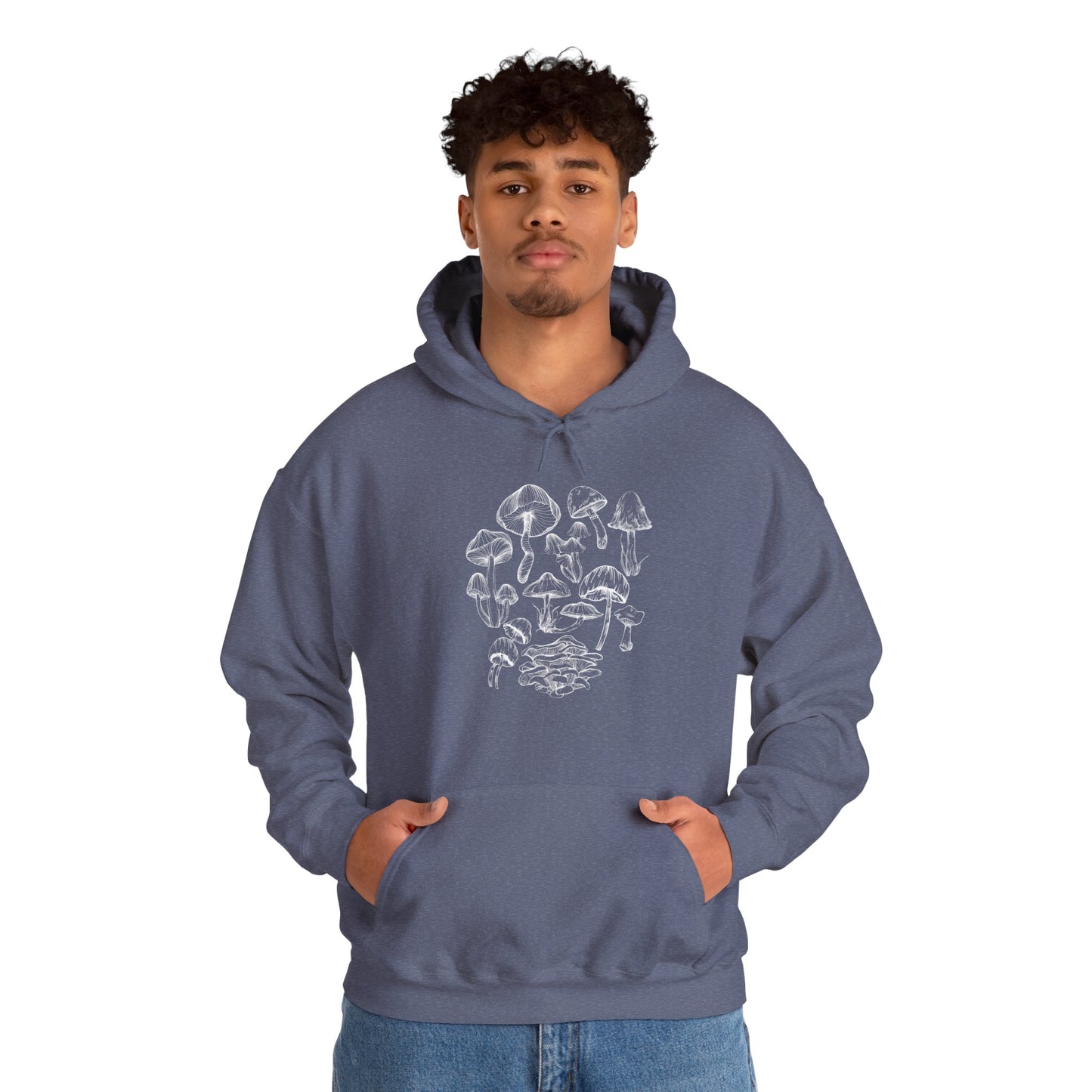 Unisex Mushroom Lover Fungi Print Toadstool Hooded Sweatshirt