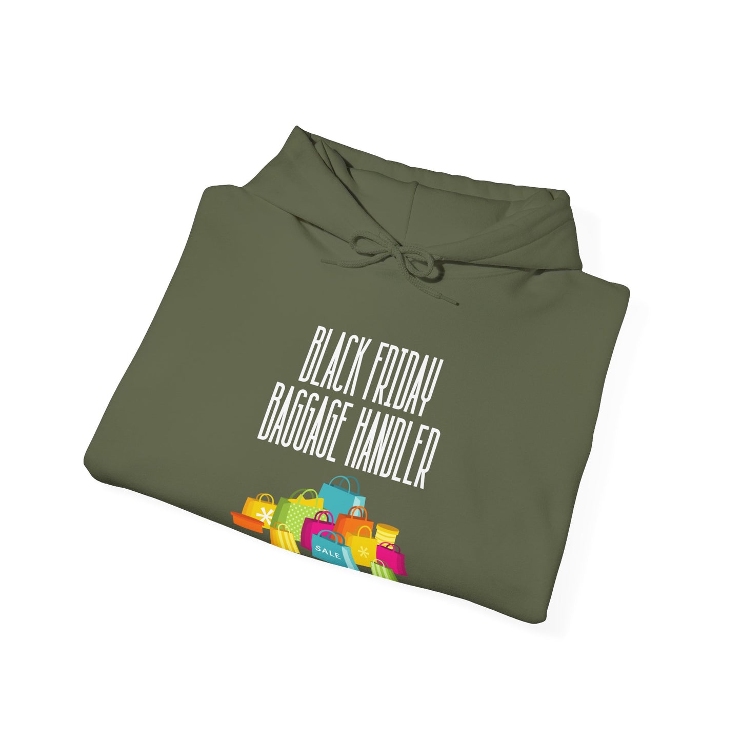 Unisex Heavy Blend™ Black Friday Christmas Sales Baggage Handler Shopping Sales Hooded Sweatshirt