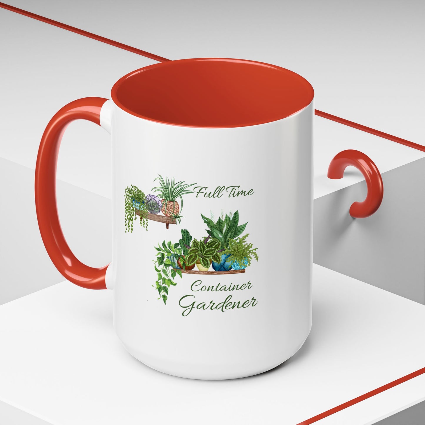 11oz/15oz Garden Themed Full Time Container Gardener Plant Parent Coffee Mug