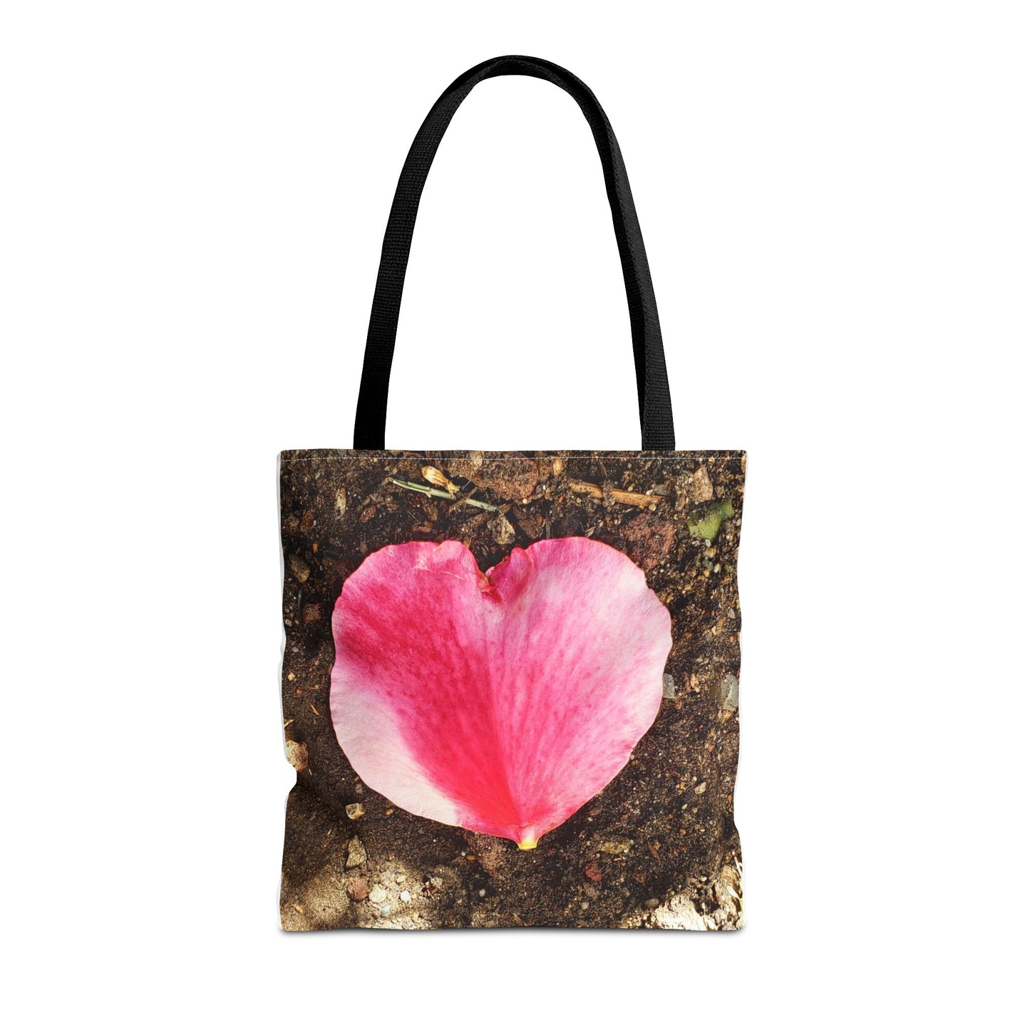 Unisex Garden Themed Double Delight Heart Shaped Rose Petal Tote Bag