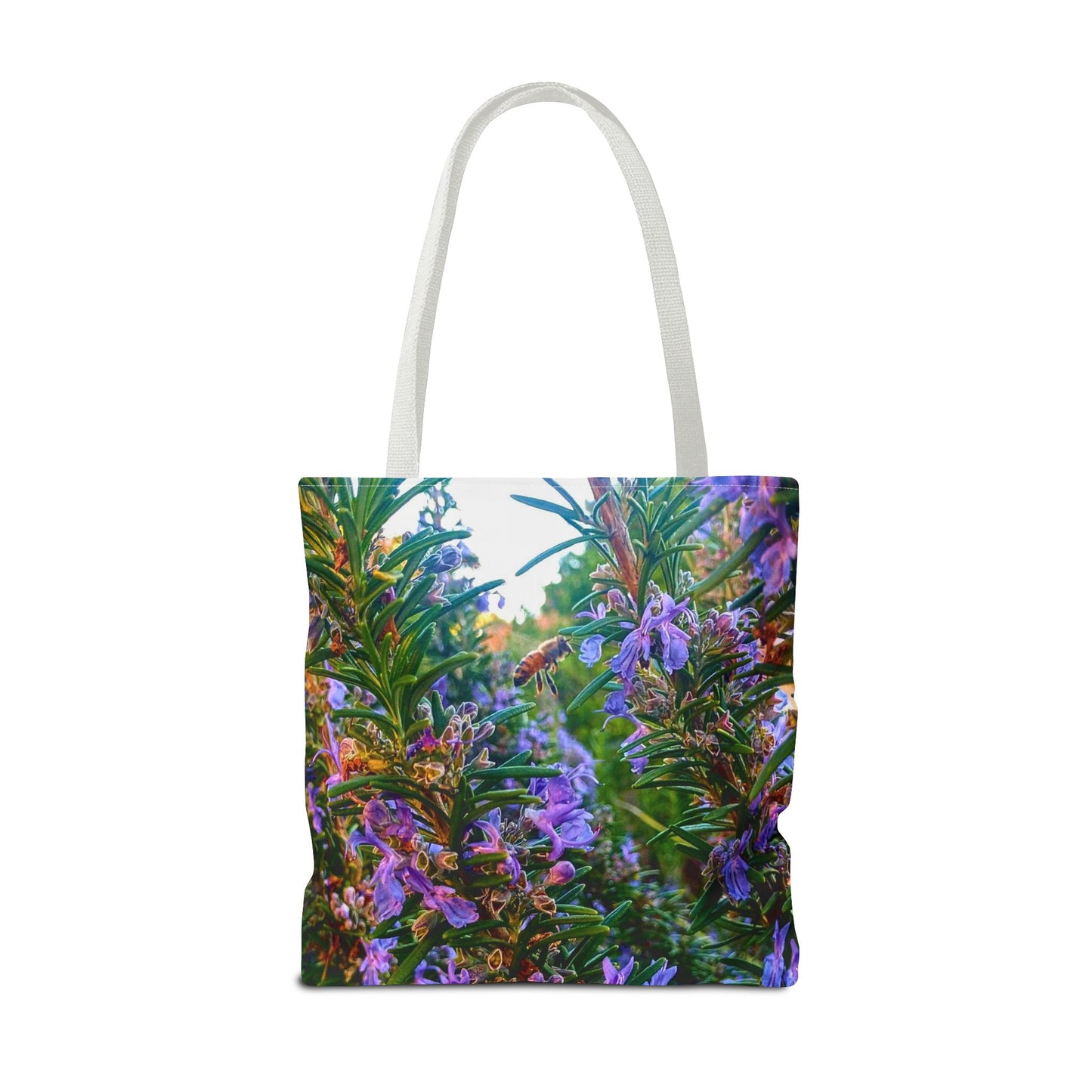 Garden Themed Bee and Rosemary Tote Bag