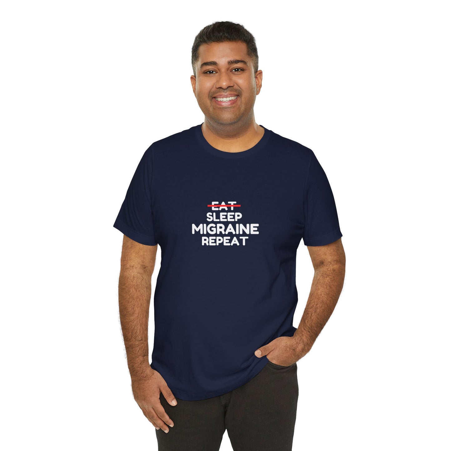 Unisex Migraine Day Invisible Illness Warrior Eat Sleep Migraine Repeat Tshirt