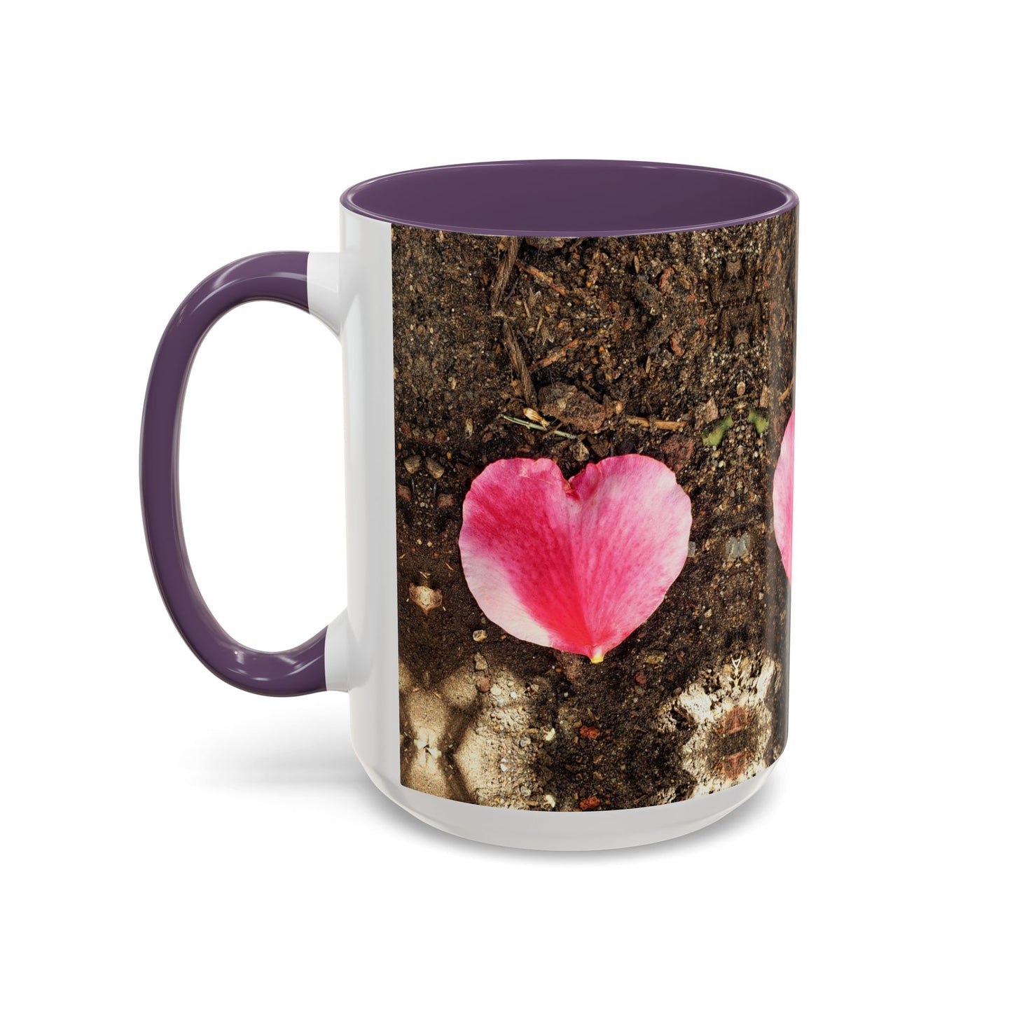 11oz/15oz Garden Themed Double Delight Heart Shaped Rose Petal Coffee Mug