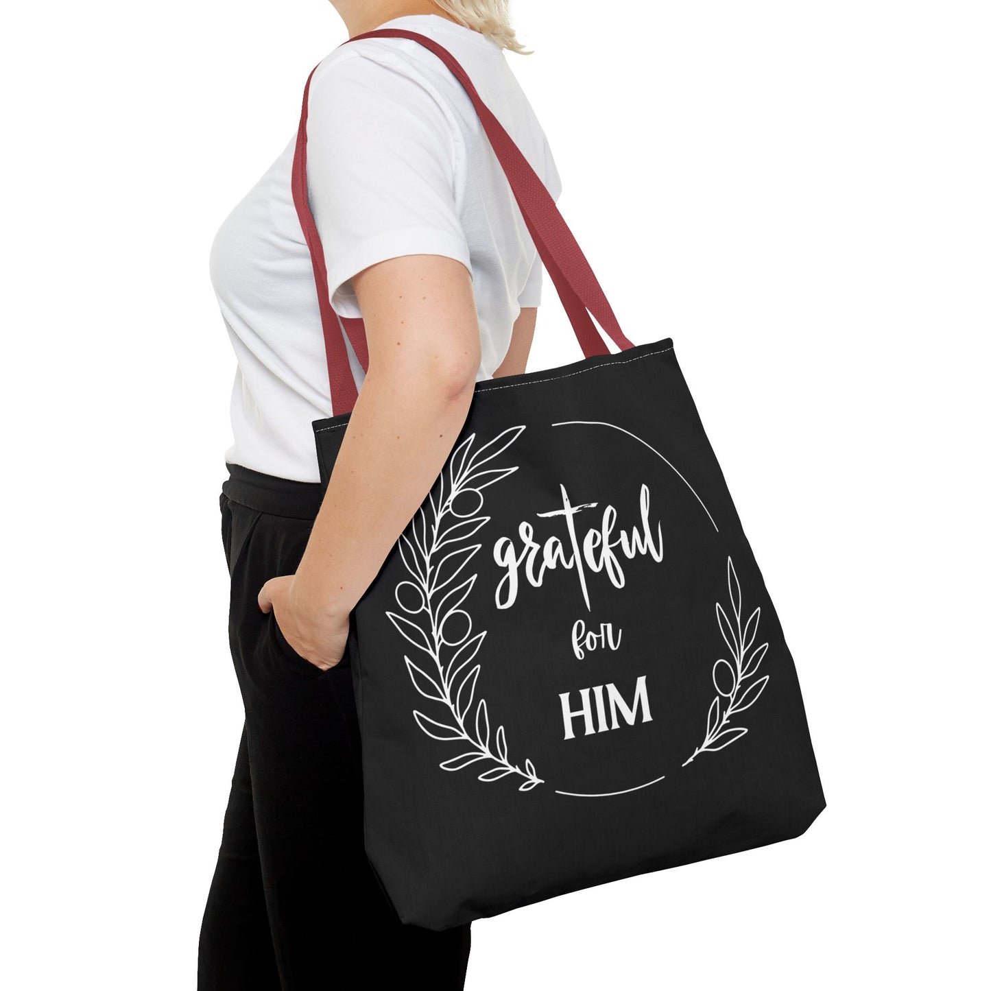 Unisex graTeful For Him Round Motif Tote Bag
