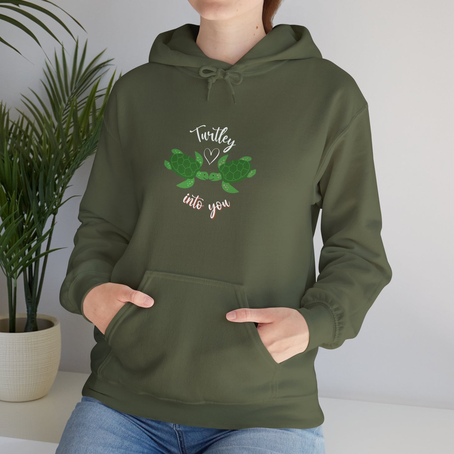 Unisex Cute Turtle Lover Turtley Into You Hooded Sweatshirt