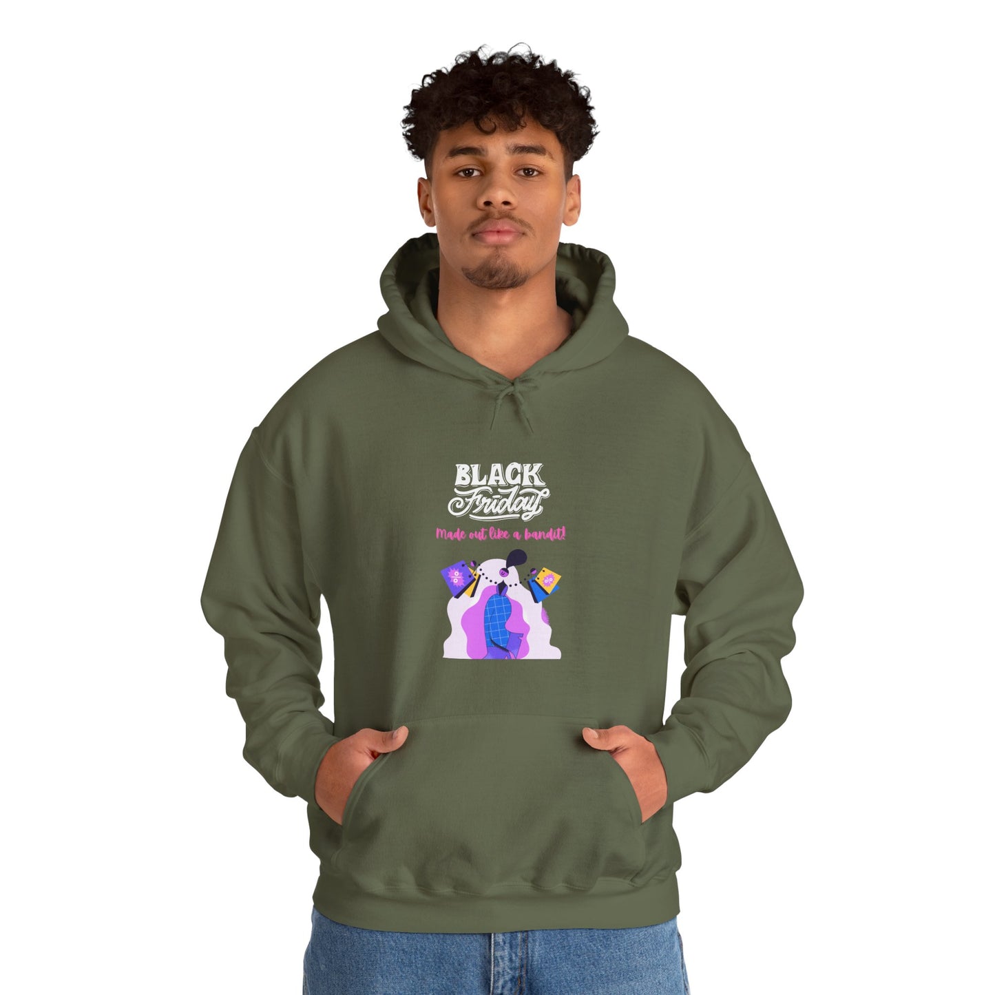 Unisex Black Friday Christmas Shopping Hooded Sweatshirt