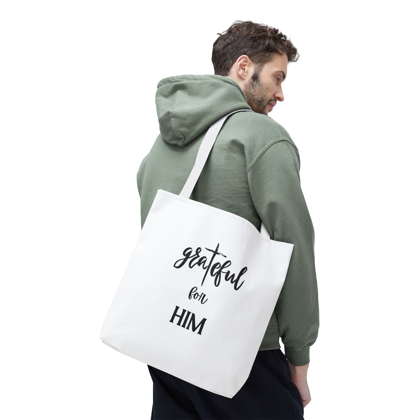 Unisex GraTeful For Him Faith Bible Study Reusable Lunch Bag Everyday Carry Tote Bag