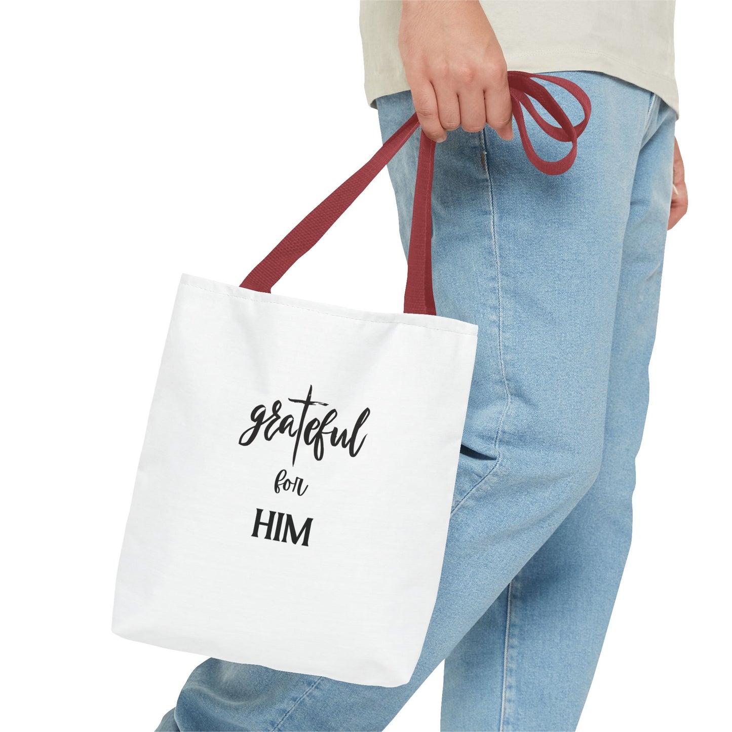 Unisex GraTeful For Him Faith Bible Study Reusable Lunch Bag Everyday Carry Tote Bag