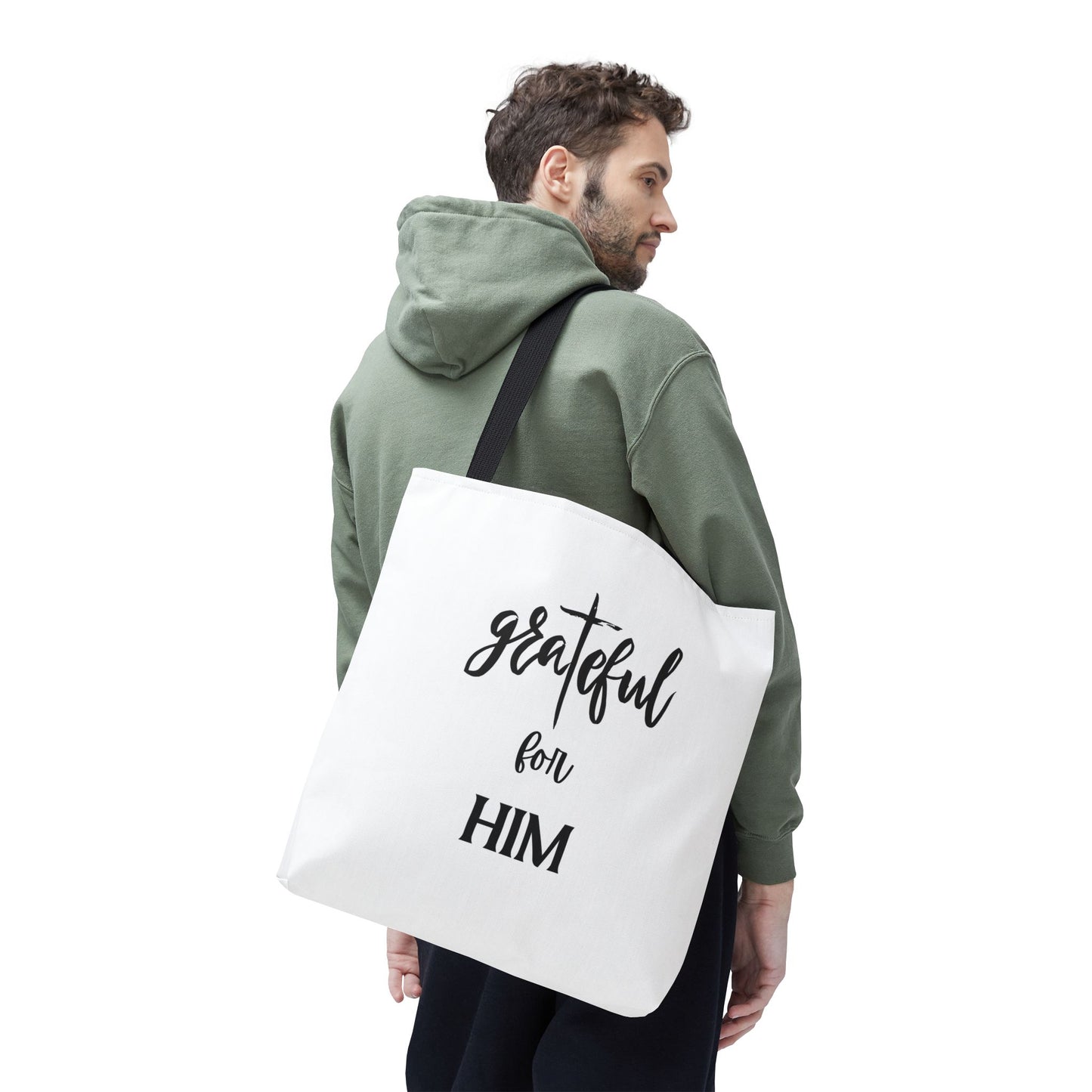 Unisex GraTeful For Him Faith Bible Study Reusable Lunch Bag Everyday Carry Tote Bag