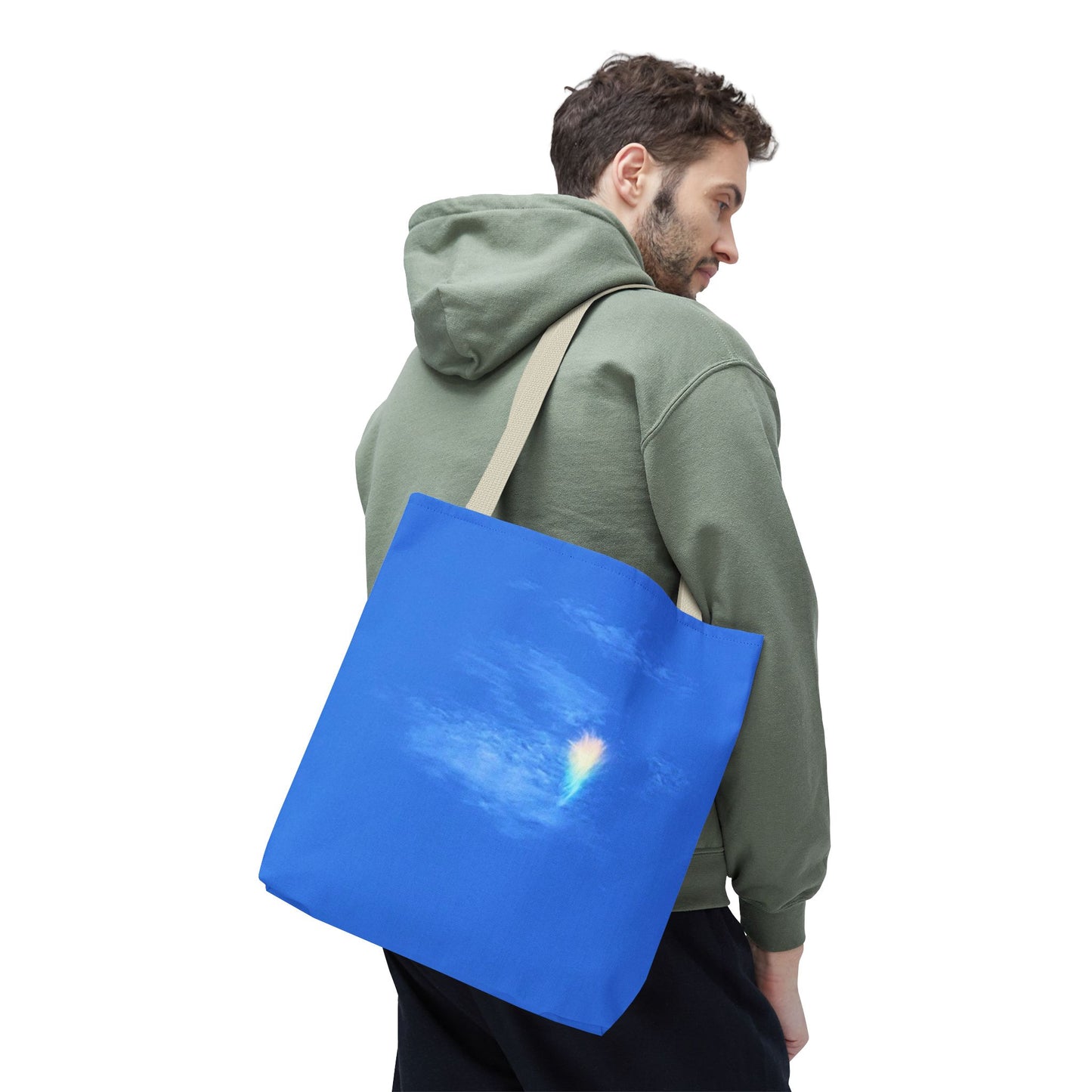 Unisex Fire Rainbow Sky Blue All Over Print Tote Bag