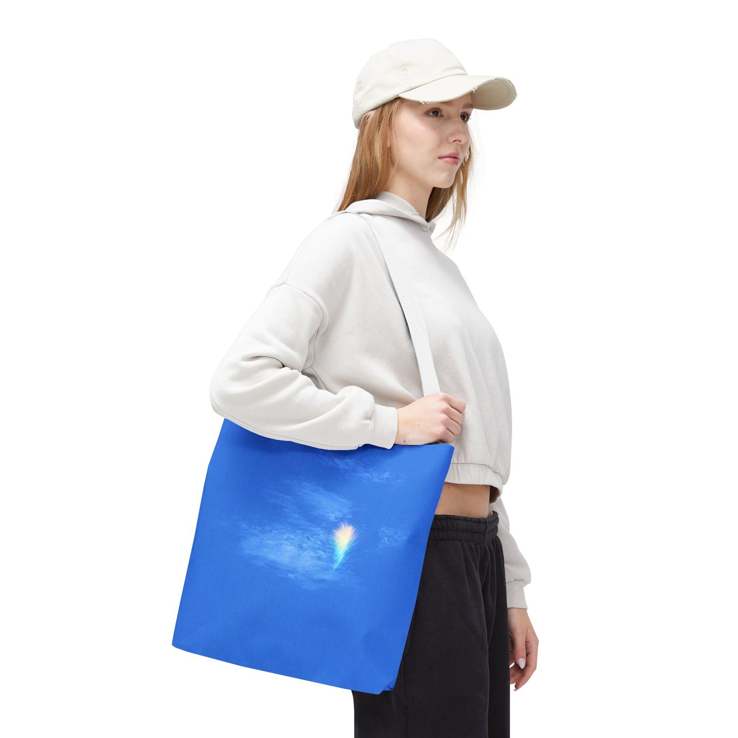 Unisex Fire Rainbow Sky Blue All Over Print Tote Bag