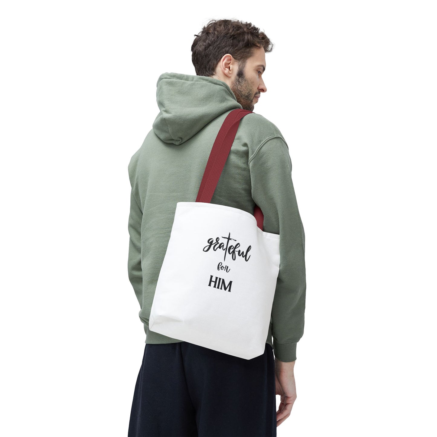 Unisex GraTeful For Him Faith Bible Study Reusable Lunch Bag Everyday Carry Tote Bag