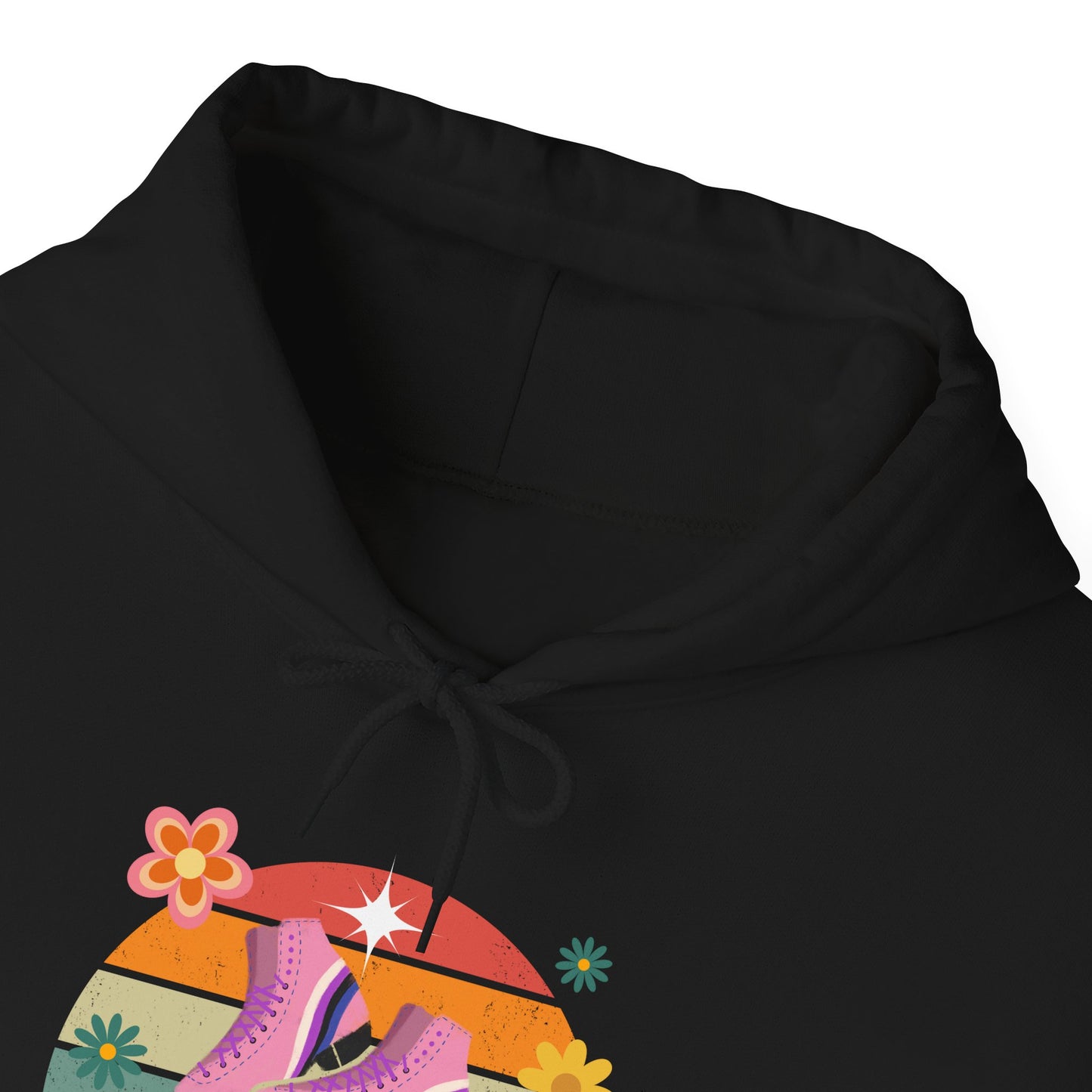 Unisex Heavy Blend™ Quad Bod Retro Vibes Rollerskater Hooded Sweatshirt