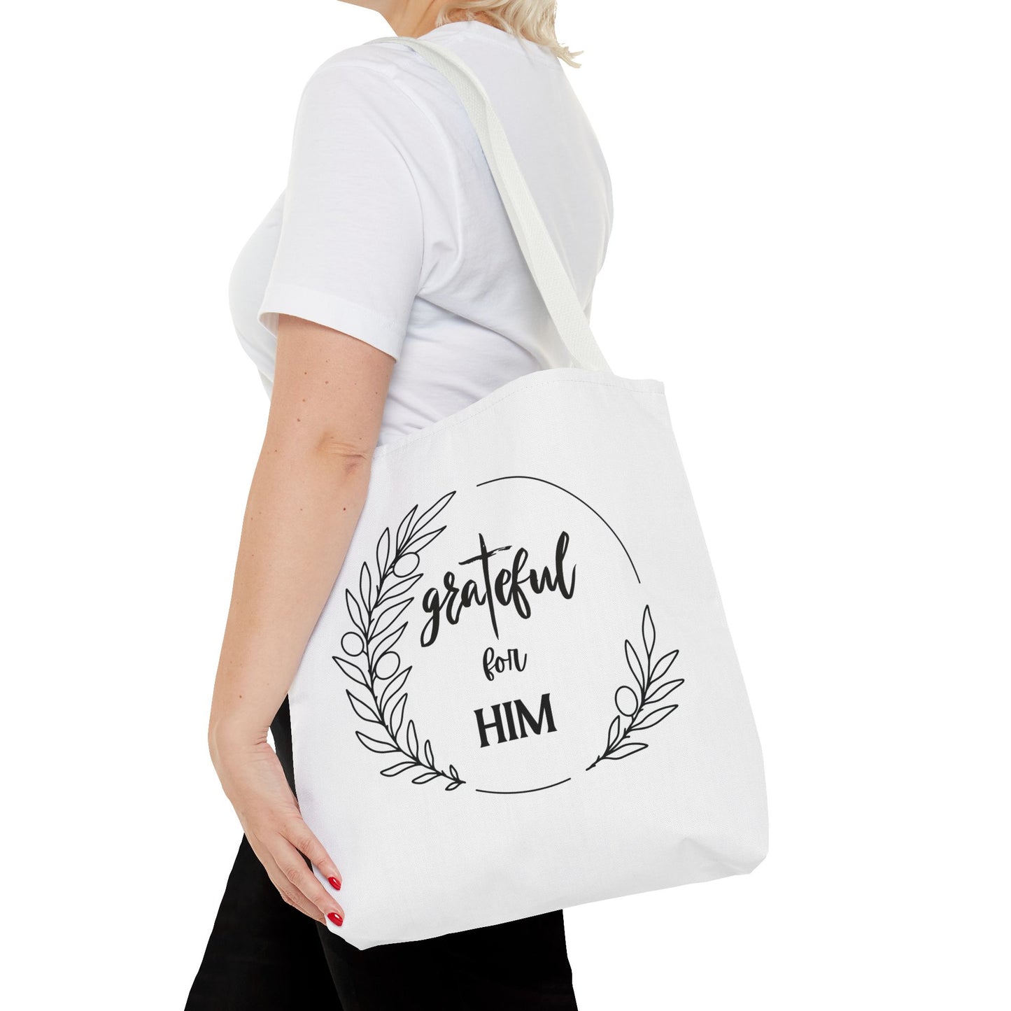 Unisex graTeful For Him Round Motif Tote Bag