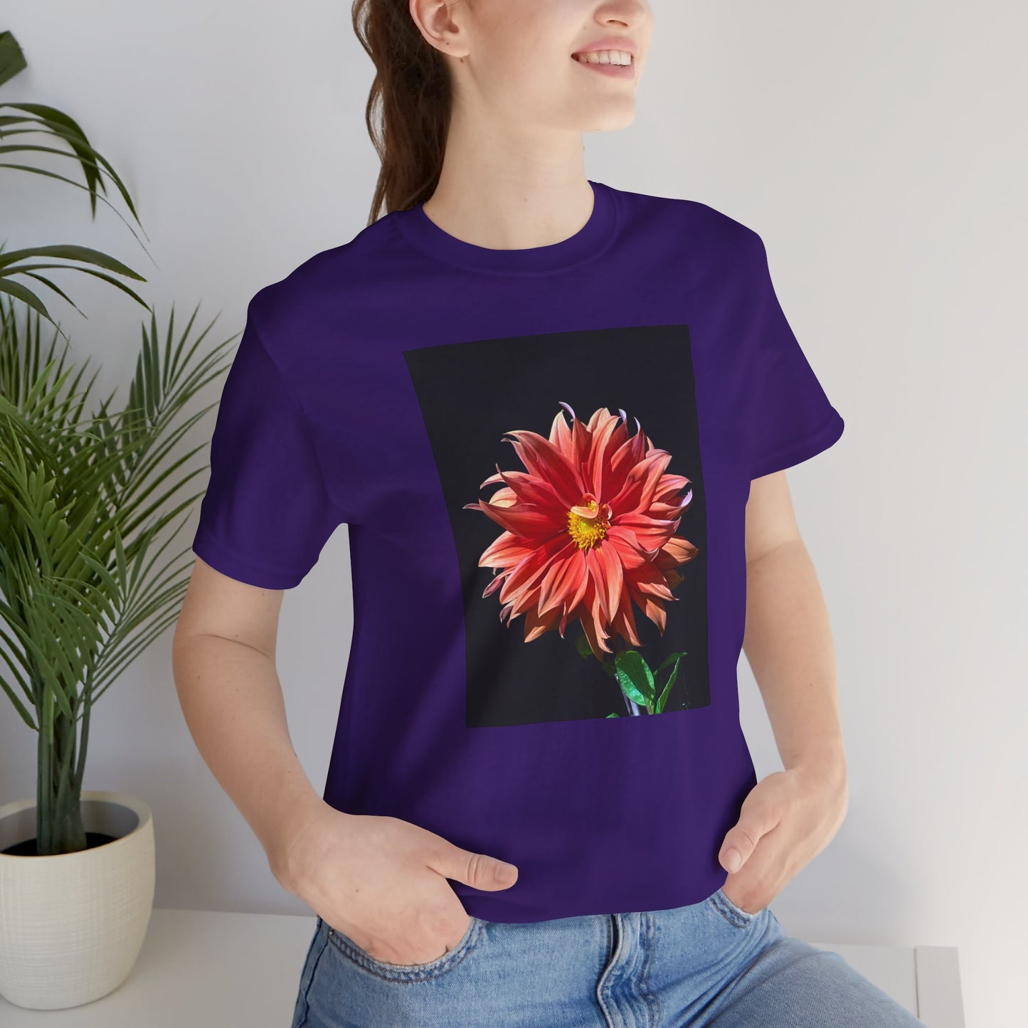 Unisex Jersey Short Sleeve Dahlia Flower T-Shirt