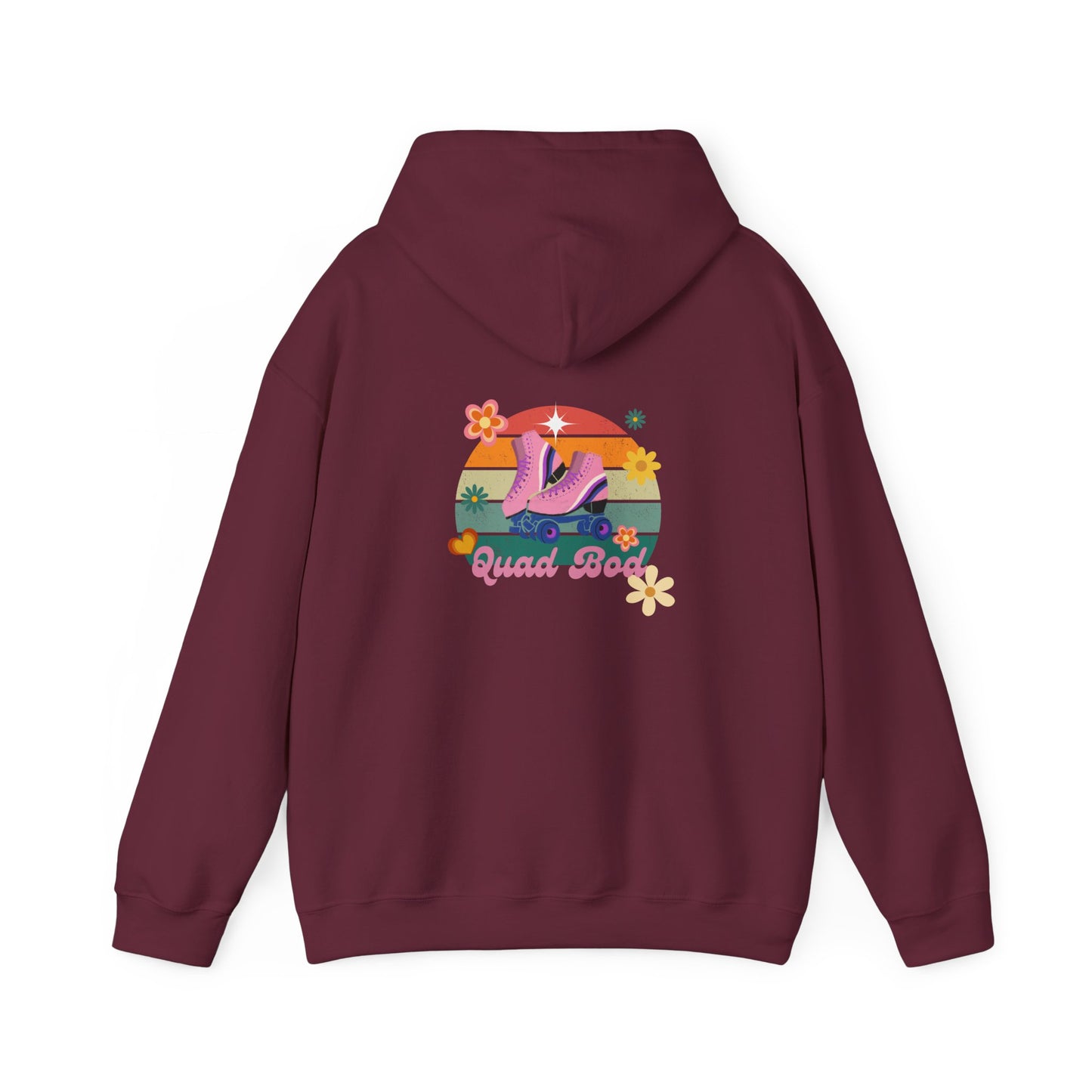 Unisex Heavy Blend™ Quad Bod Retro Vibes Rollerskater Hooded Sweatshirt