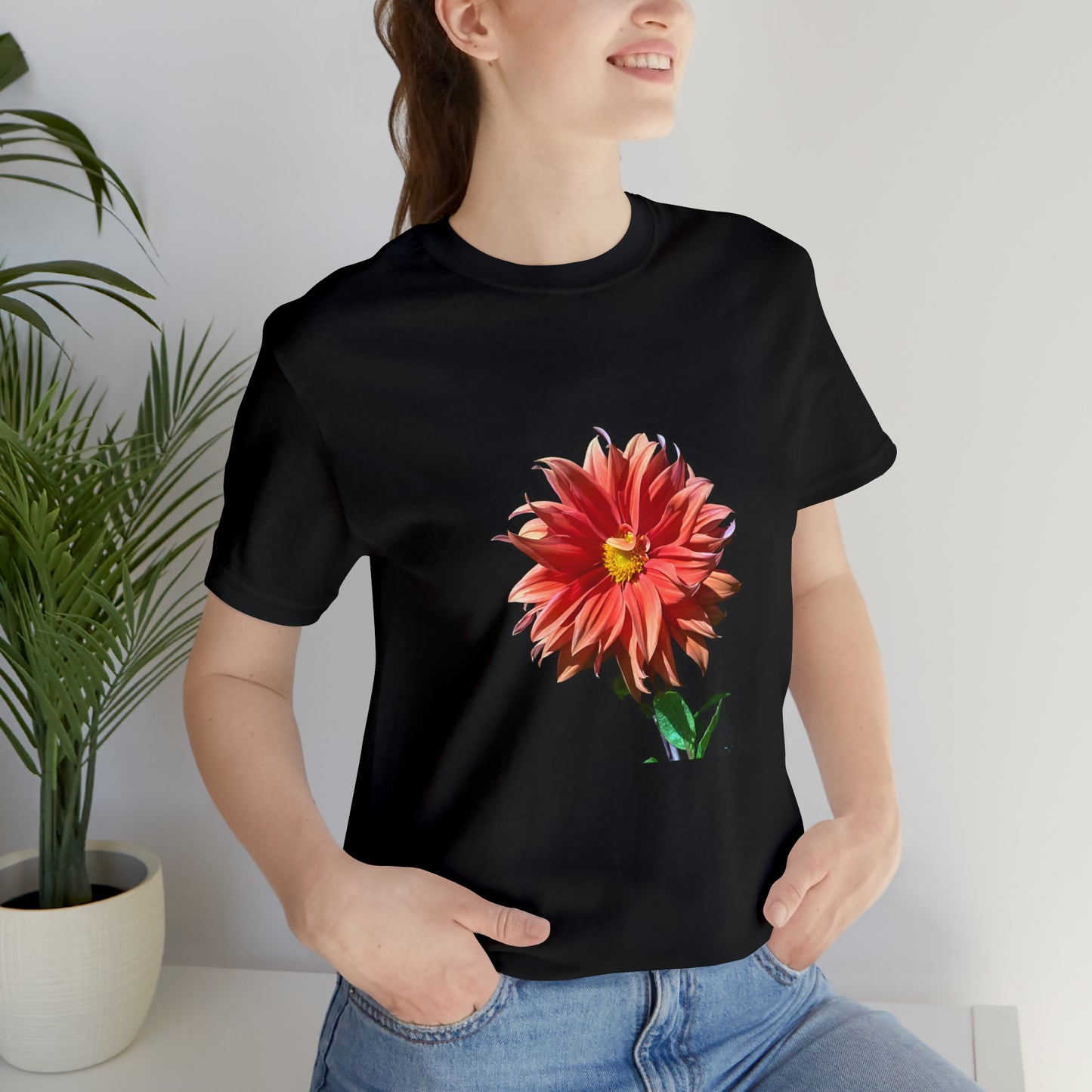 Unisex Jersey Short Sleeve Dahlia Flower T-Shirt