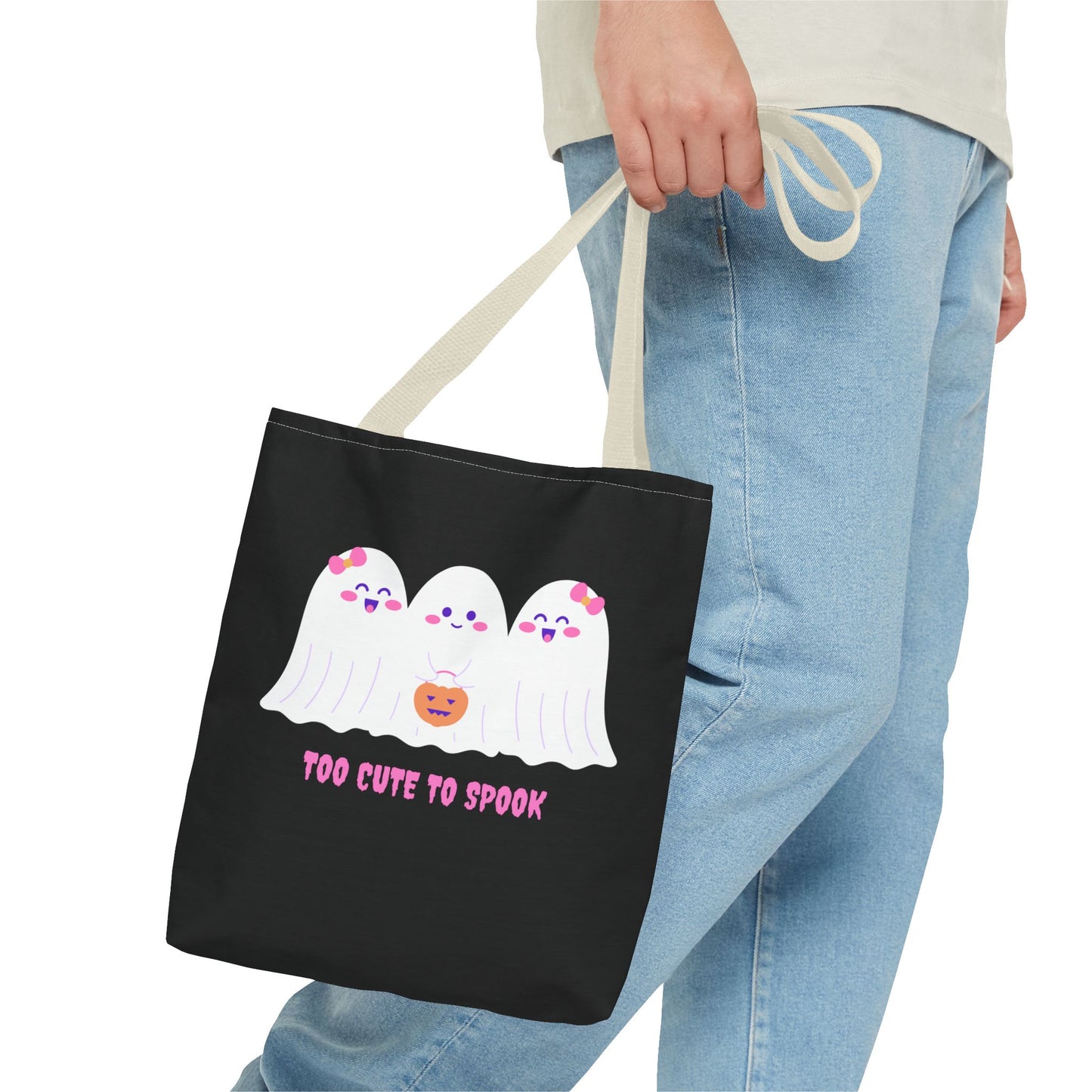 Cute Ghost Halloween Tote Bag Gift for Halloween Spooky Season Trick or Treating Bag Halloween Tote Fall Tote Bag Cute Tote Gift Idea