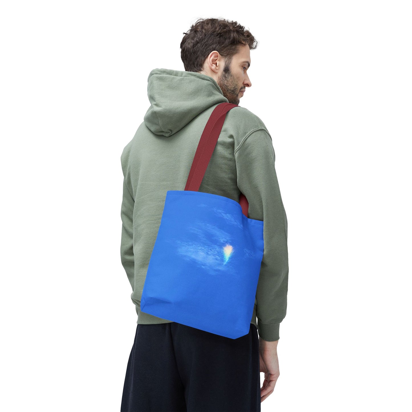 Unisex Fire Rainbow Sky Blue All Over Print Tote Bag