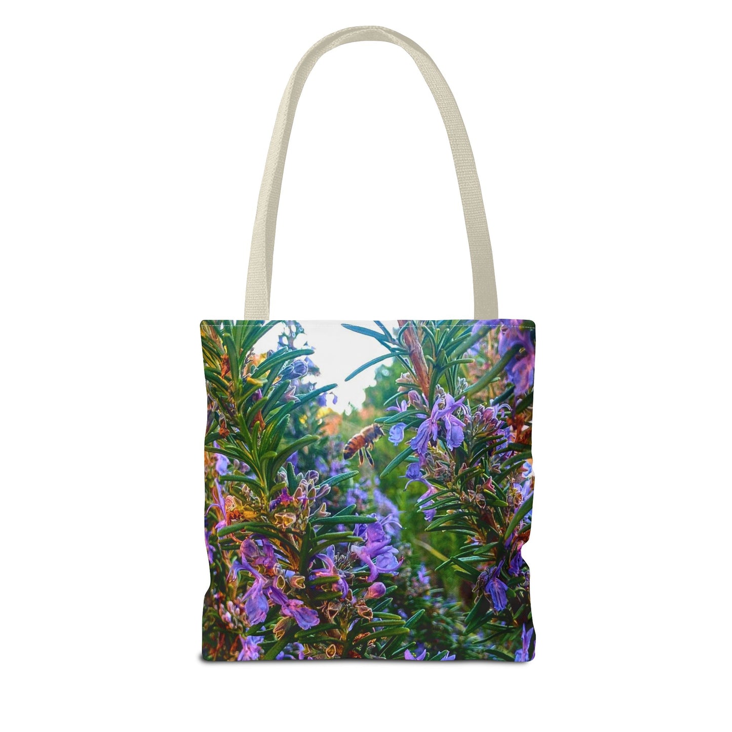 Garden Themed Bee and Rosemary Tote Bag