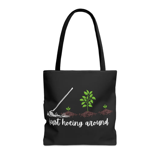 Unisex Just Hoeing Around Gardening Themed All Over Print Tote Bag