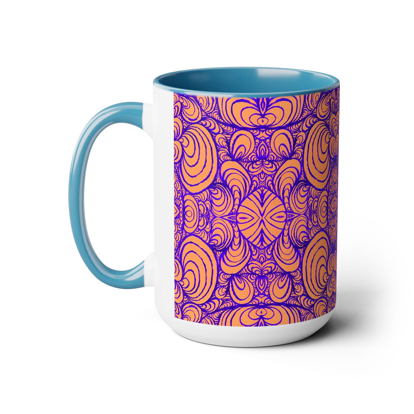 15oz Original Line Art Coffee Mug - Puzzle Panels 2 Color Pop Run