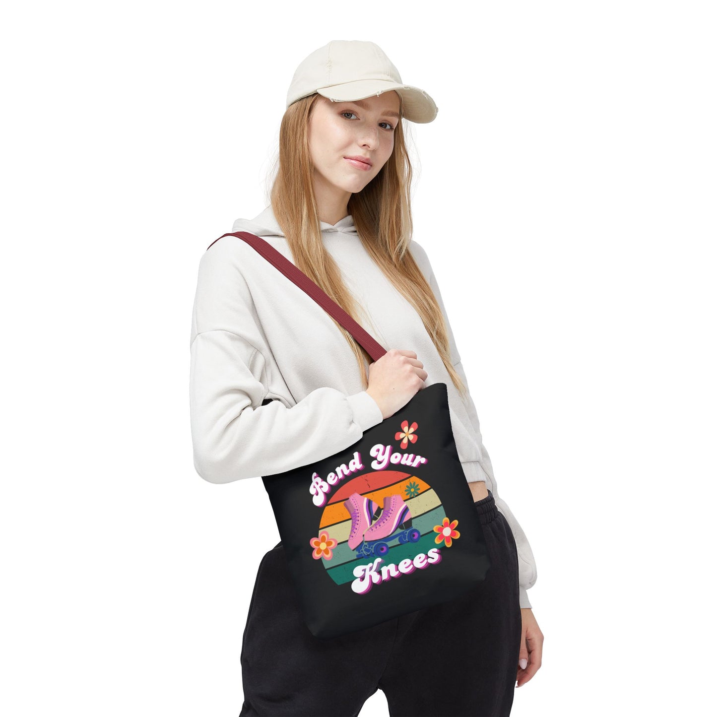 Unisex Retro Vibes Bend Your Knees Skate Day Tote Bag