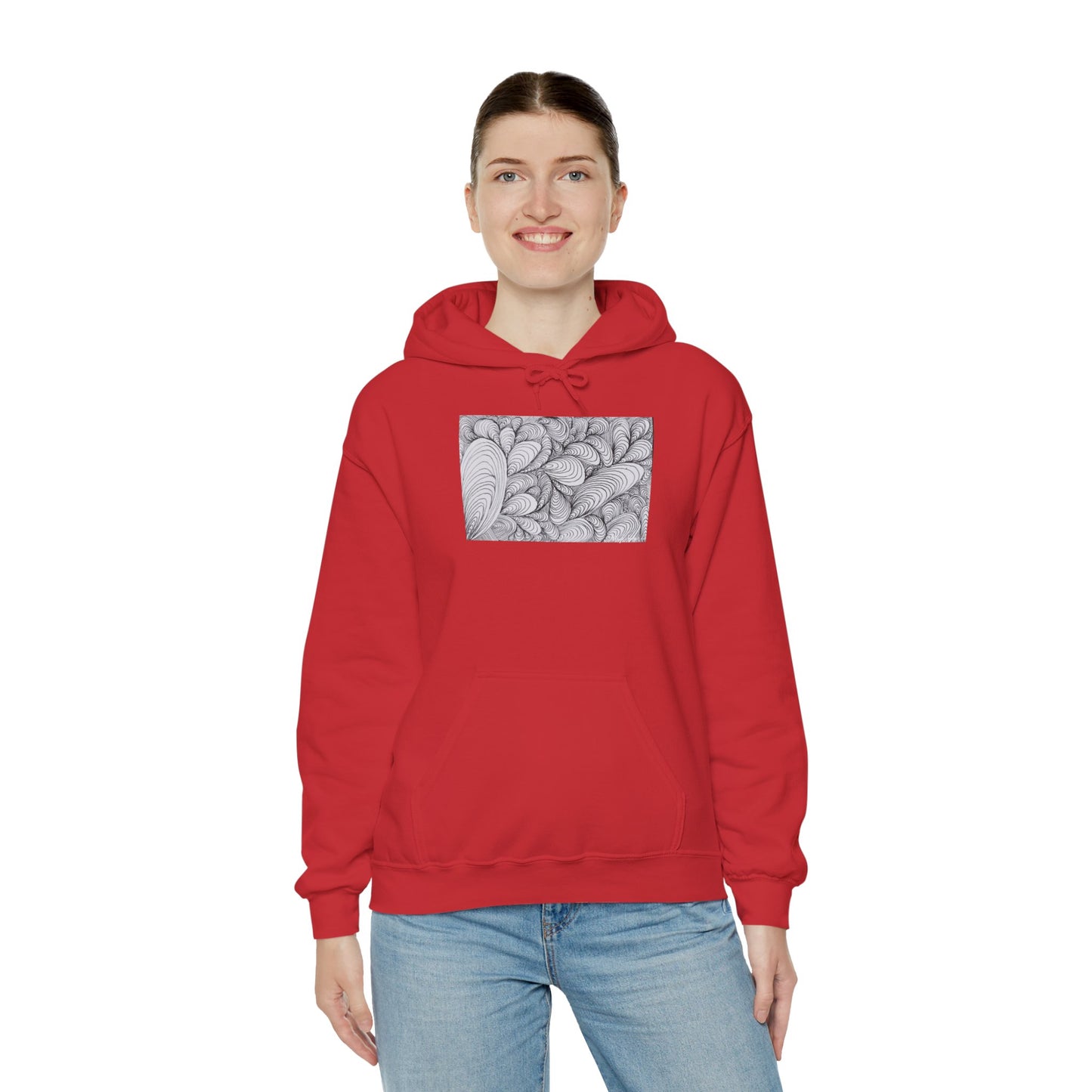 Unisex Heavy Blend™ Original Rough Artwork Midsize Print Hooded Sweatshirt